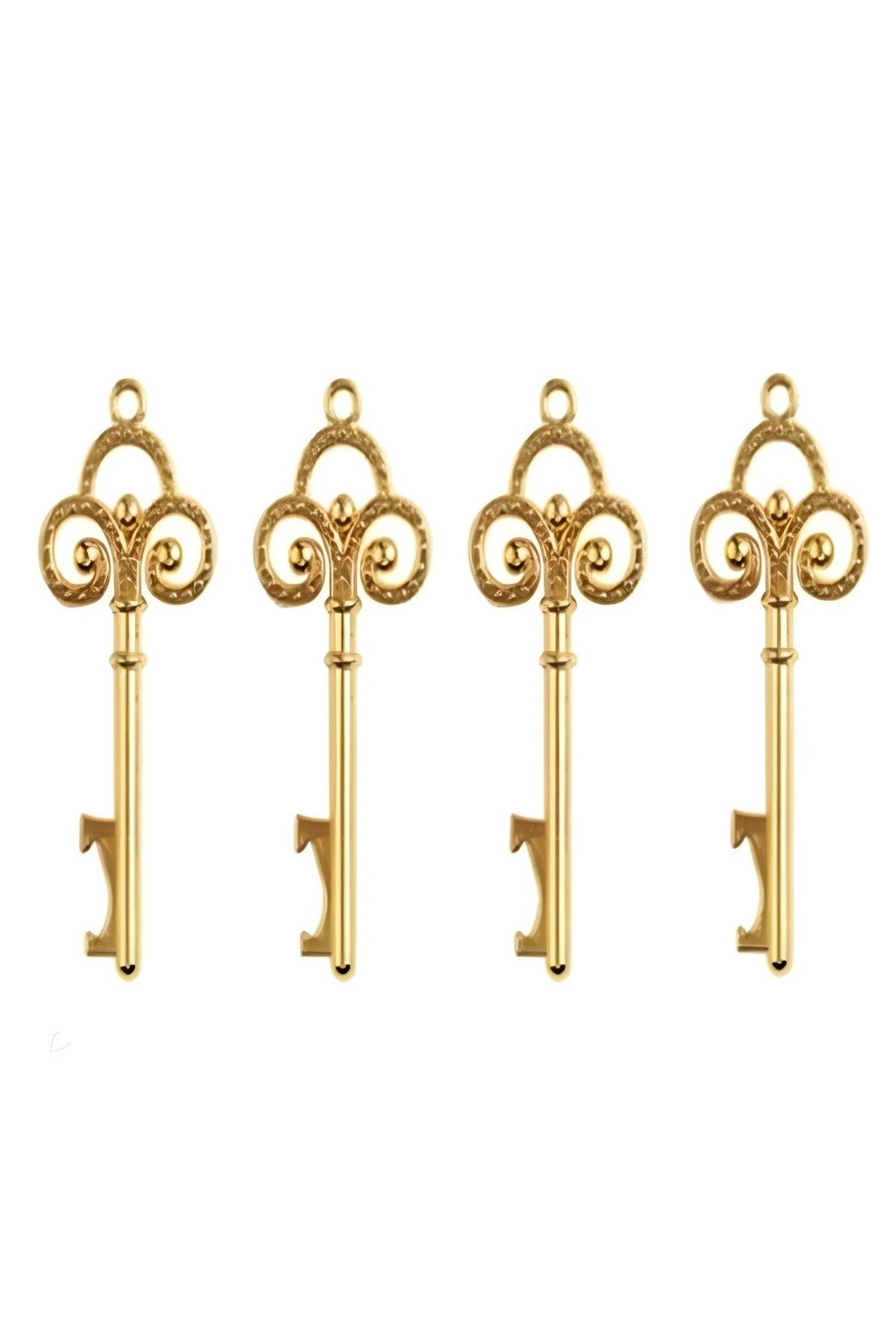 Sensoria-4-Piece Decorative Love Key - Gazoz, Soda and Bottle Opener Gold 1