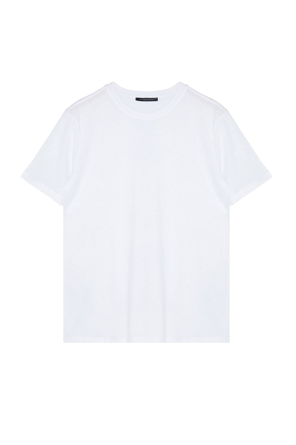Trendyol Collection-Μπλουζάκια 3 συσκευασιών Ναυτικό μπλε-γκρι-λευκό 100% βαμβακερό κοντό μανίκι - TMNSS19BO0008 7