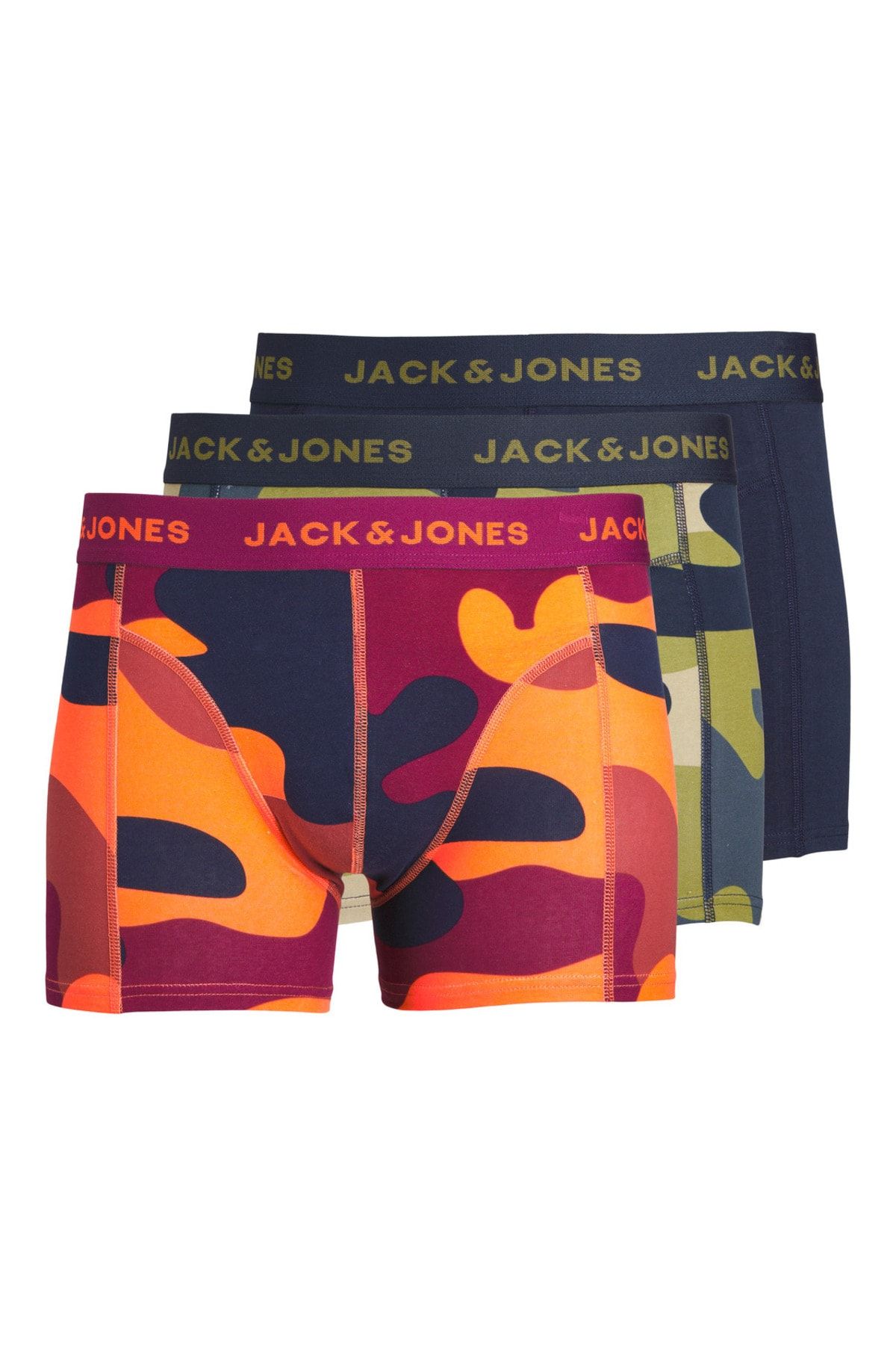 Комплект боксеров из трех предметов Jack & Jones со смешанным узором, камуфляж 12240243