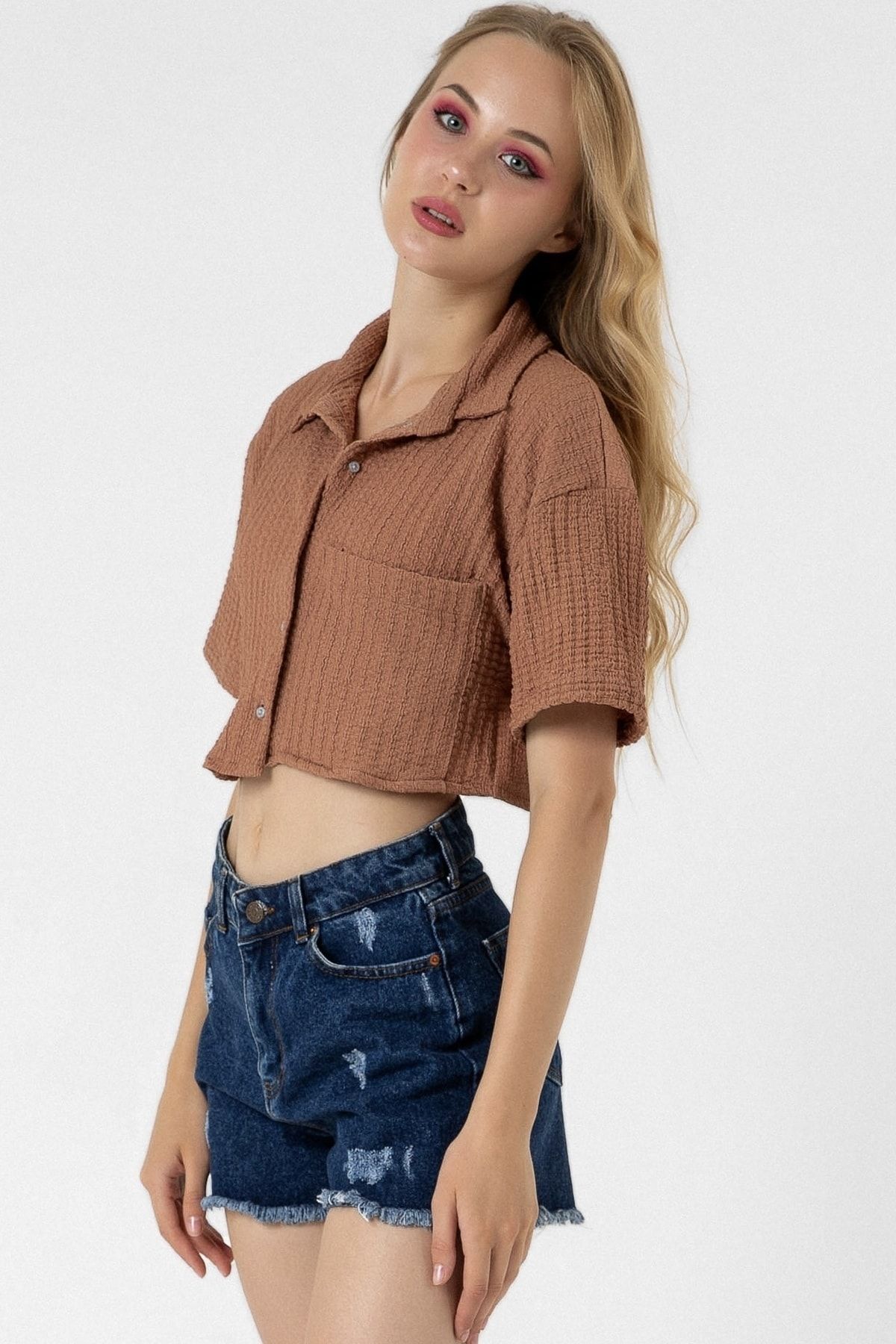 bb butik basic-Cămașă crop Bürümcük 5