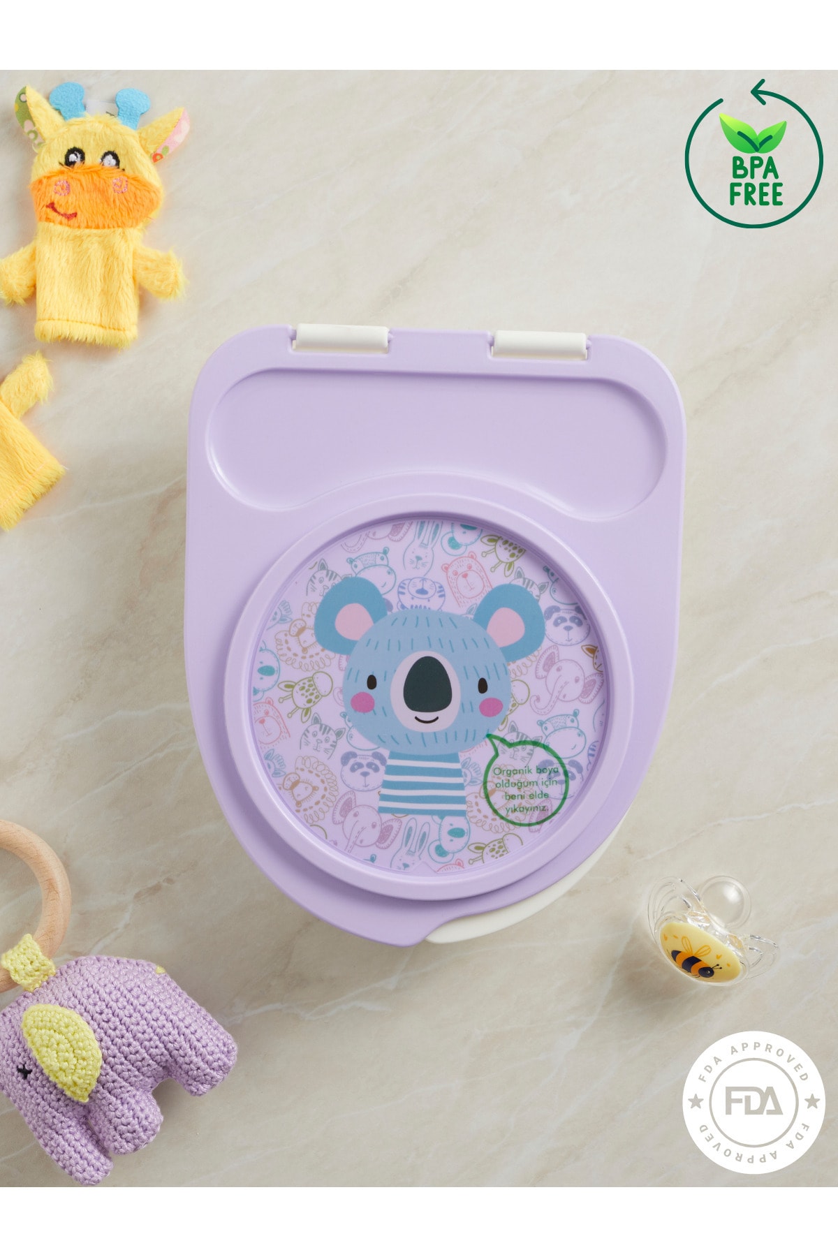 Flybee Gezgin Çocuk Taşınabilir Beslenme Kabı, Bebek Mama Kabı, Çatal & Kaşık Seti - Koala fotoğrafı 5 (önizleme)