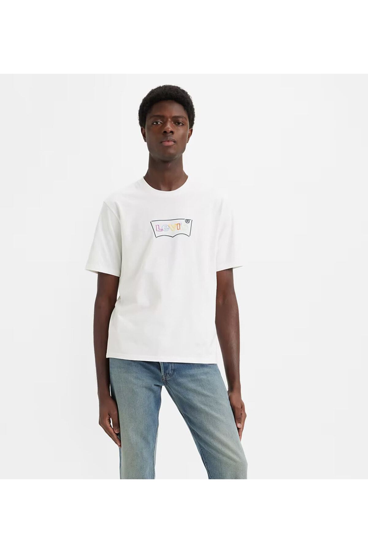 تی‌شرت سفید مردانه طرح بت‌وینگ A2082-0132 لیوایز تی شرت Levi's