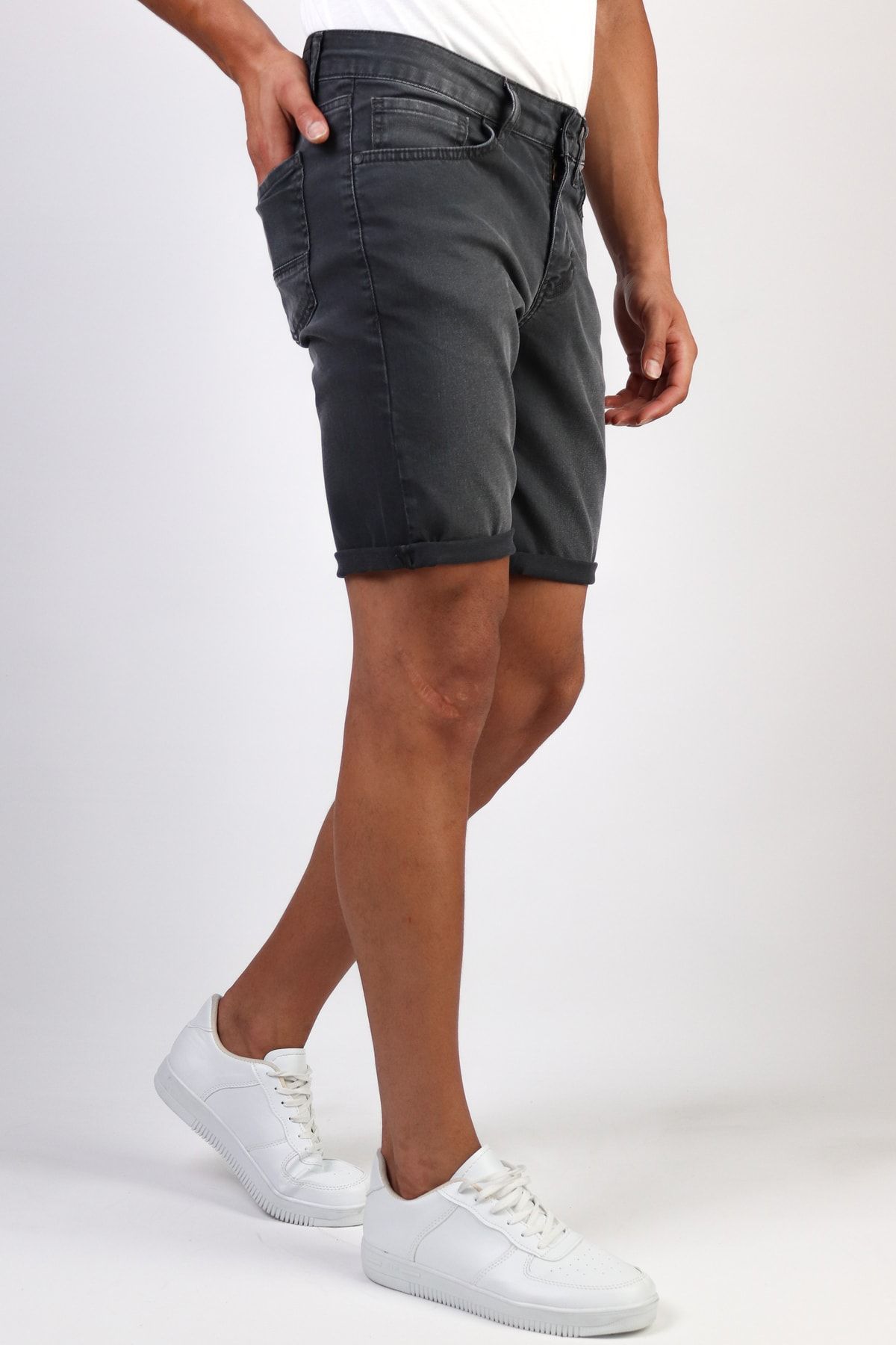 HLT JEANS Men s Grinded Comfortable Cut Lycra Flexible Anthracite