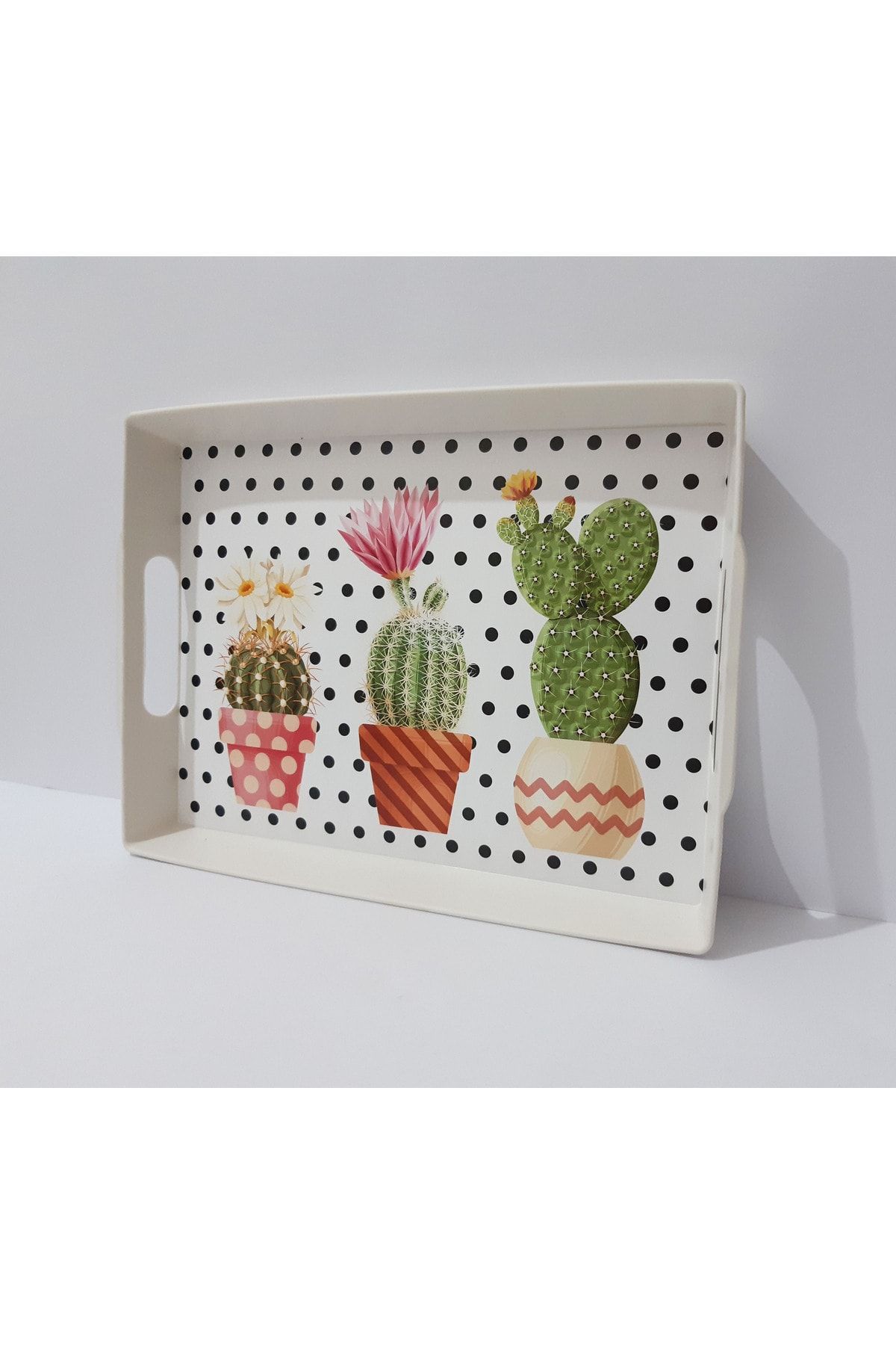 renkli çiçekler-Tea Tray Plastic Patterned Tea Tray 1