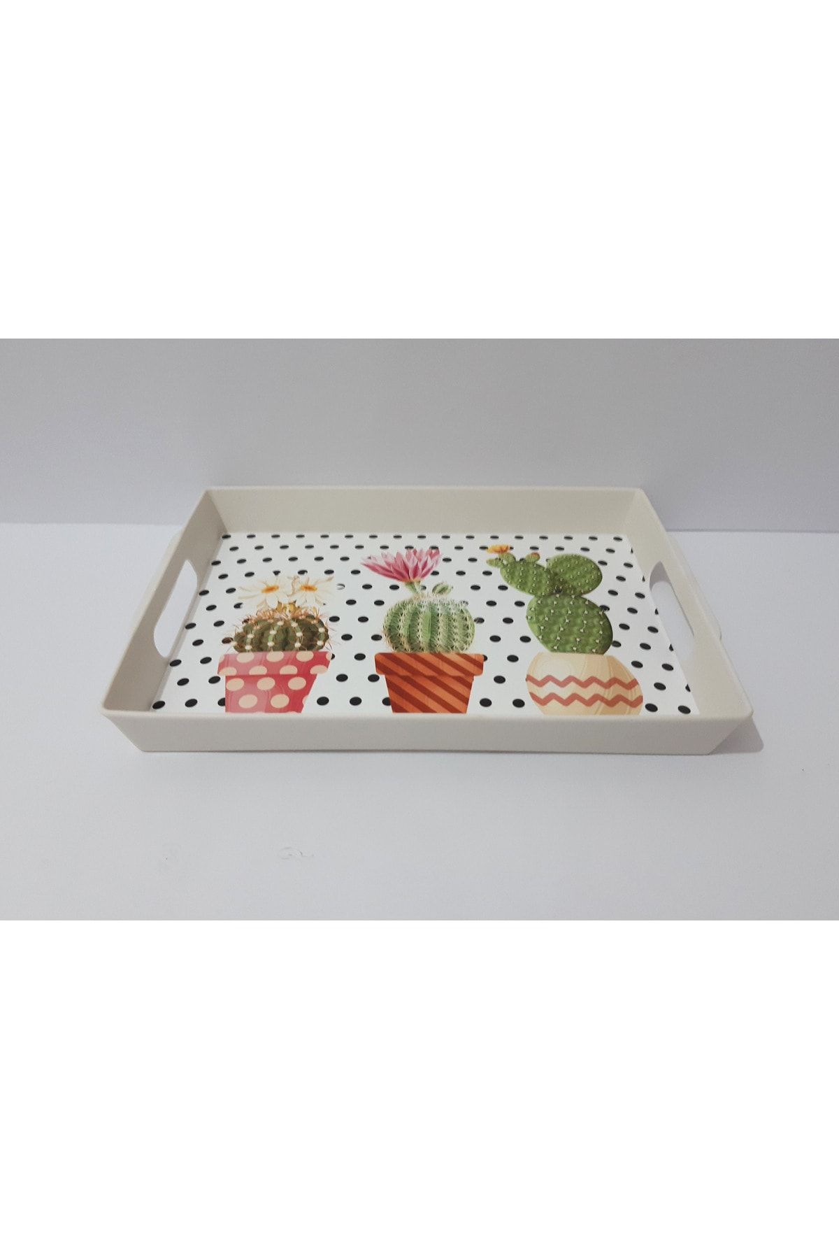 renkli çiçekler-Tea Tray Plastic Patterned Tea Tray 6