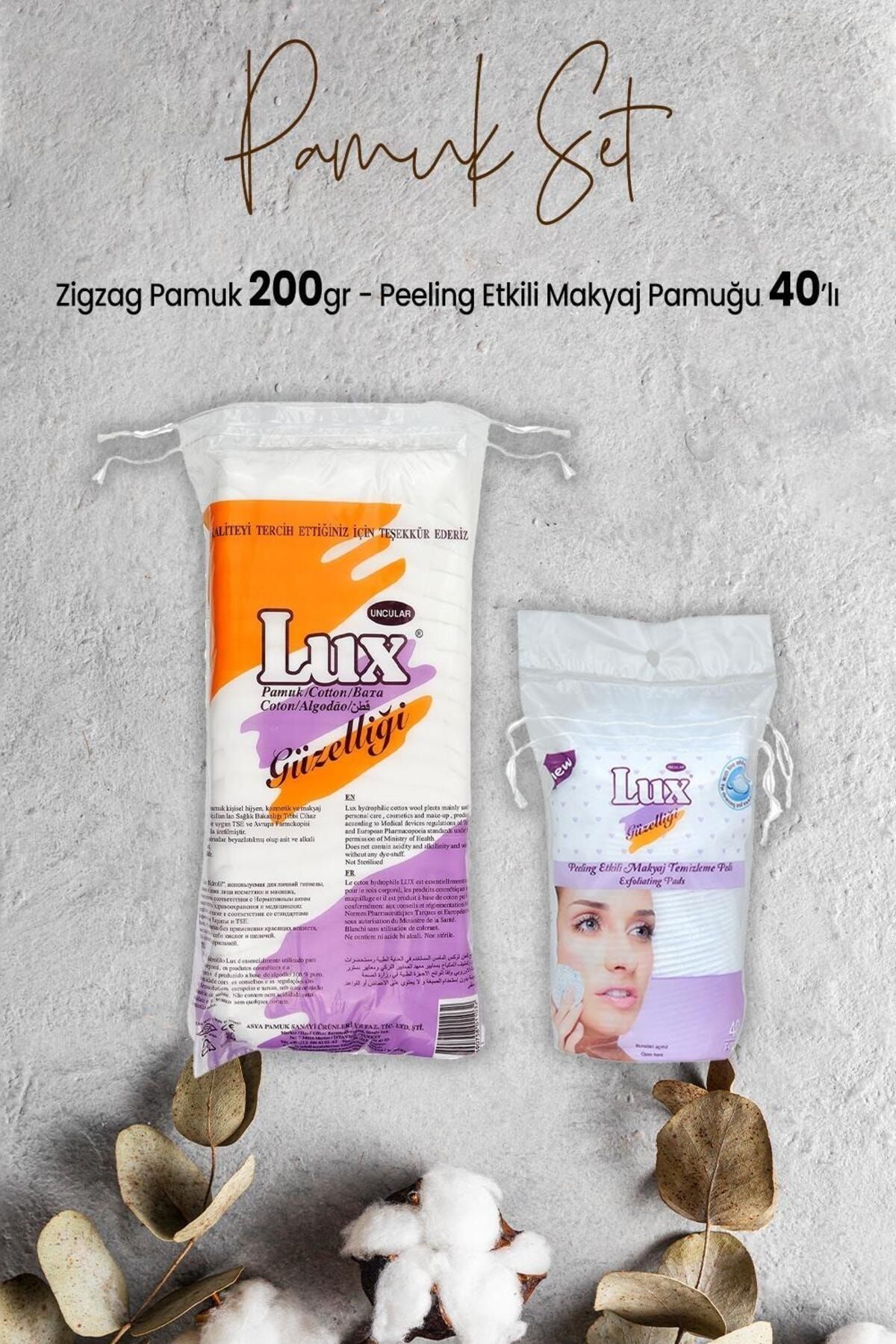 Peeling Etkili Makyaj Pamuğu 40' lı ve Zigzag Pamuk 200 gr
