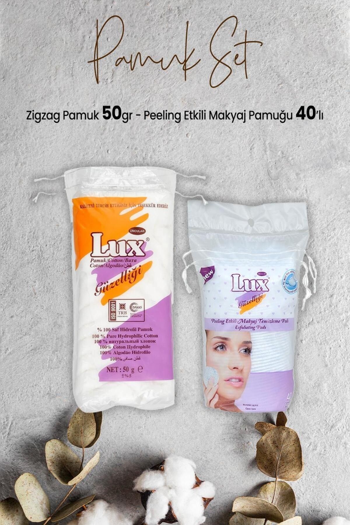 Peeling Etkili Makyaj Pamuğu 40' lı ve Zigzag Pamuk 50 gr