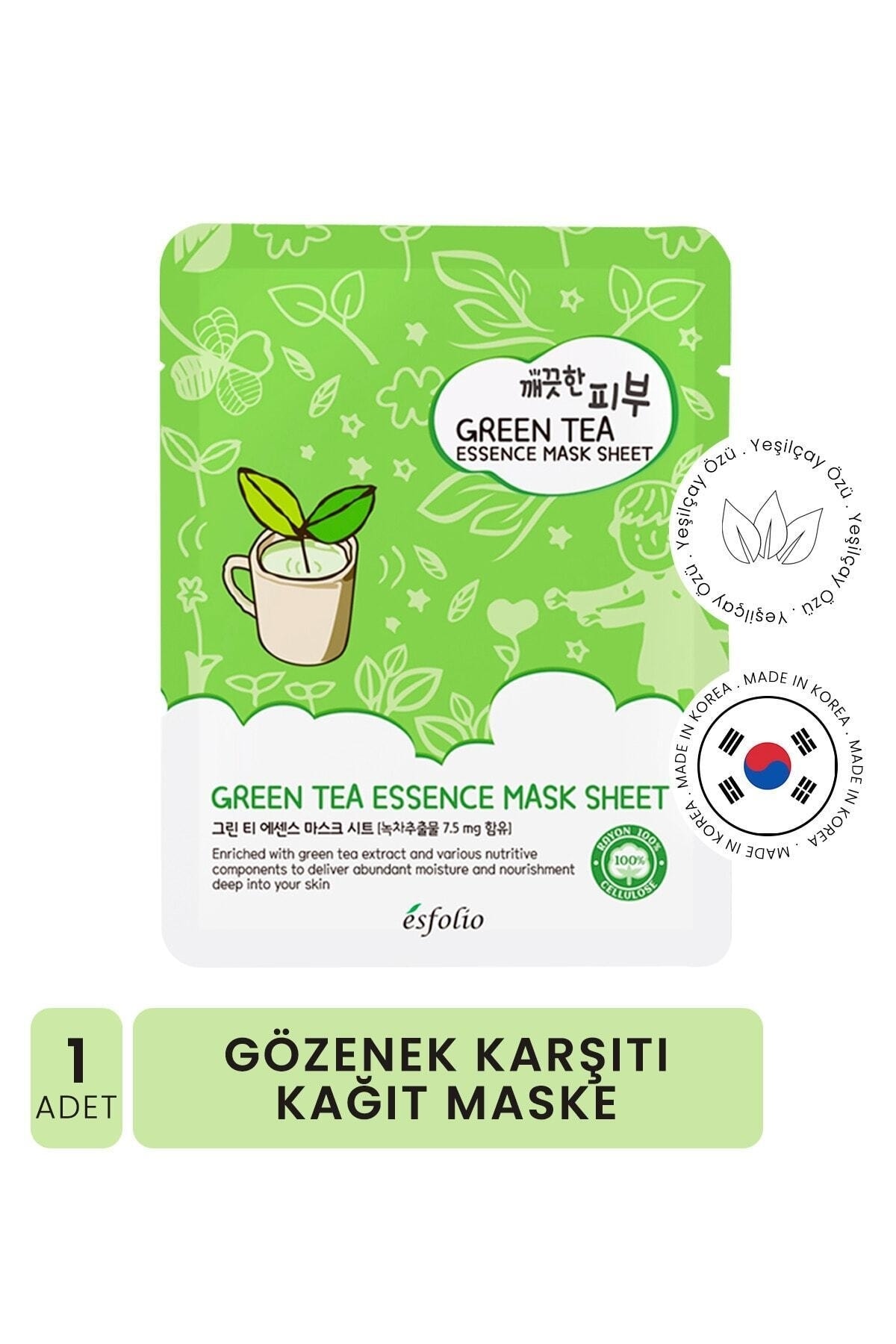 Esfolio Yeşil Çay Içeren Kağıt Maske Green Tea Essence Mask Sheet