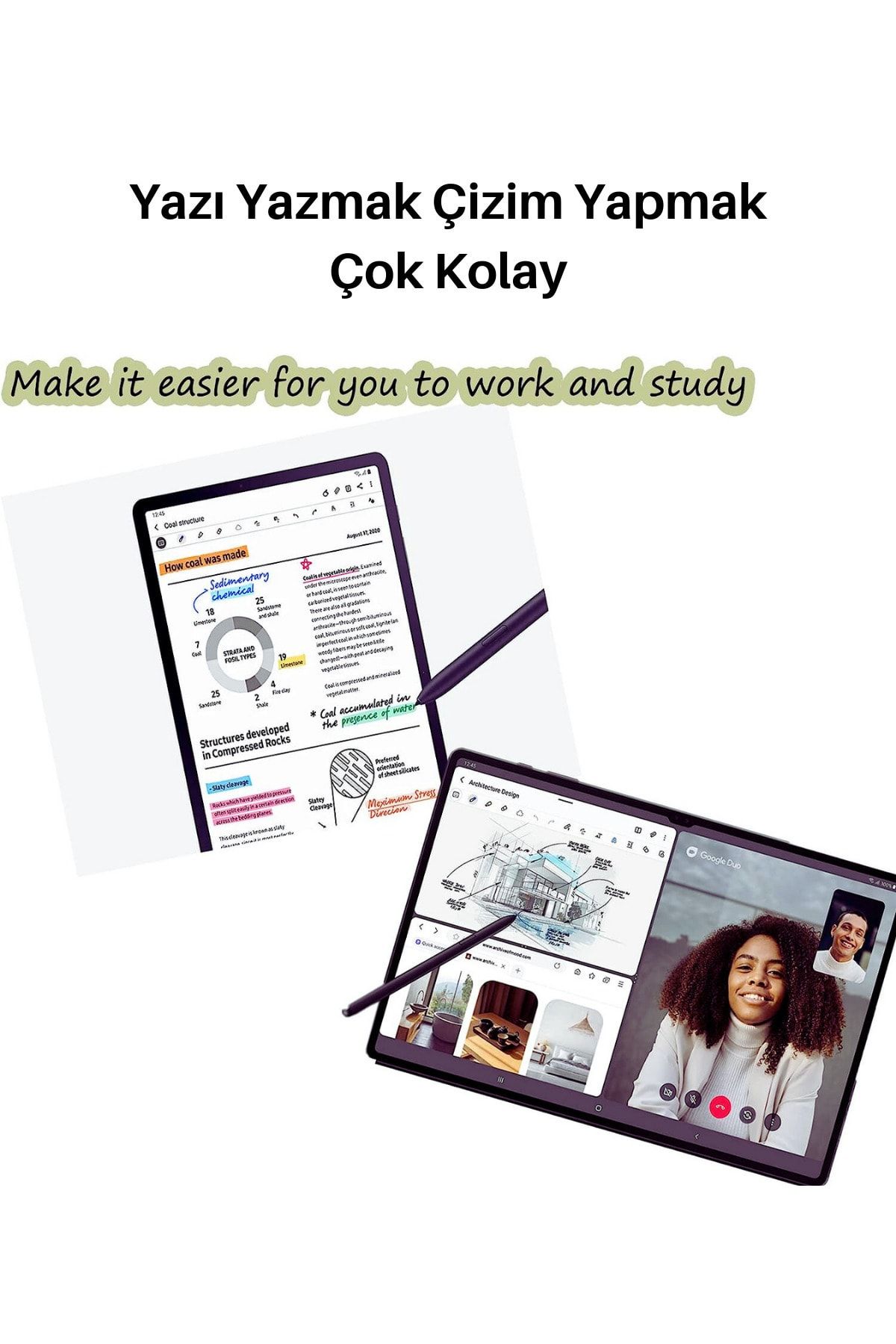 Fuchsia-قلم لمس غير قابل للاكتشاف مع مفتاح ممحاة متوافق مع جهاز Galaxy Tab S6 Lite P610 3
