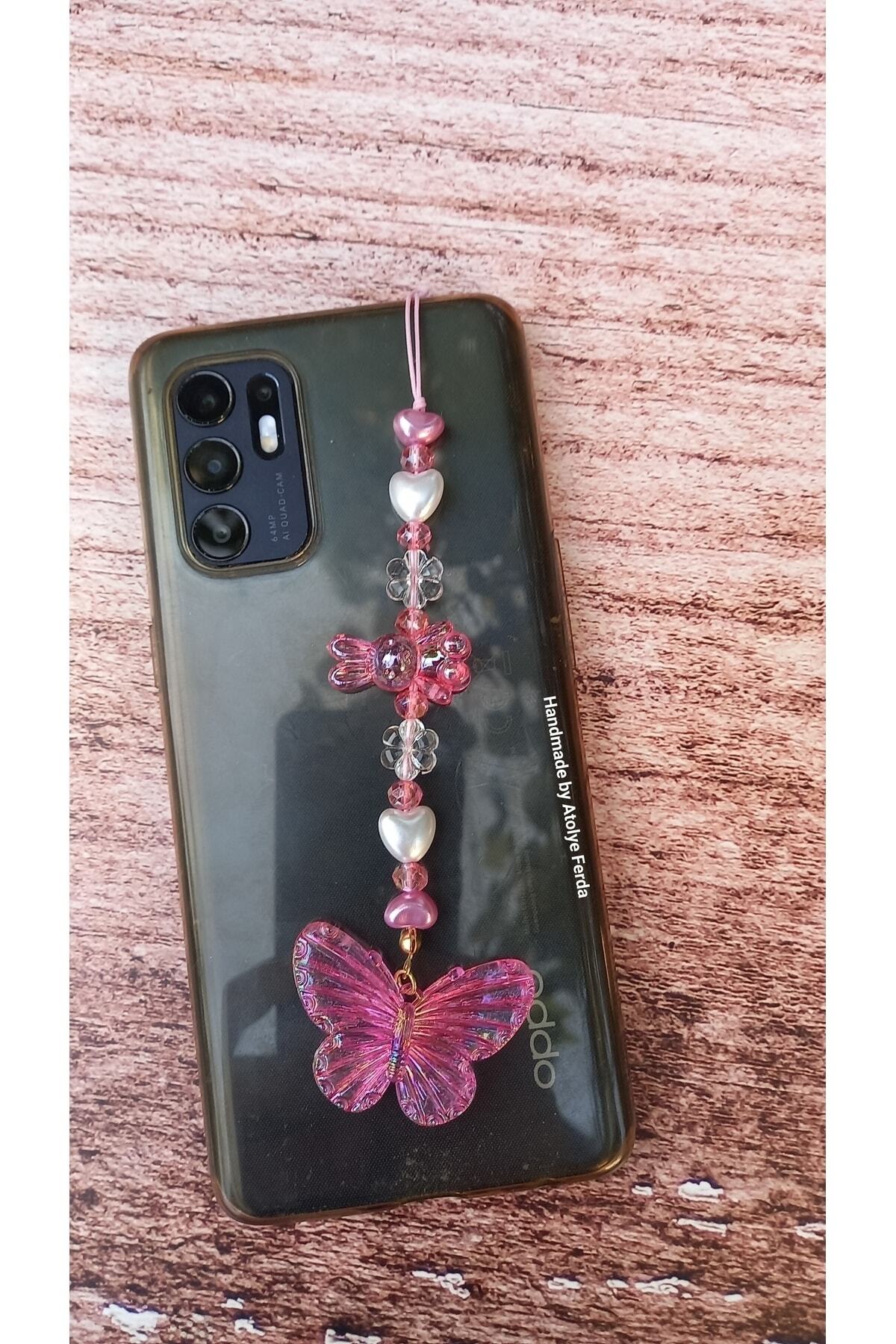 Atolye Ferda-Phone Charm with Butterfly and Rabbit Figures Phone String 1
