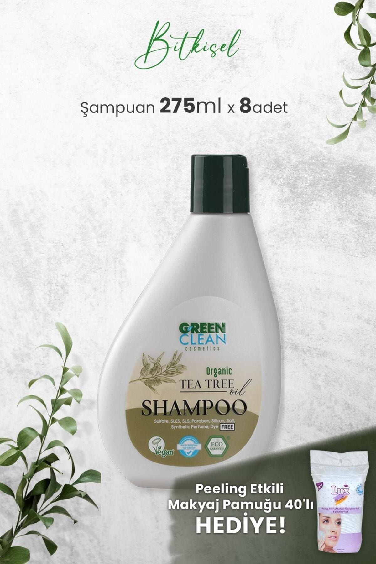 شامپو درخت چای 275 میلی لیتر در 8 عدد و هدیه Green Clean