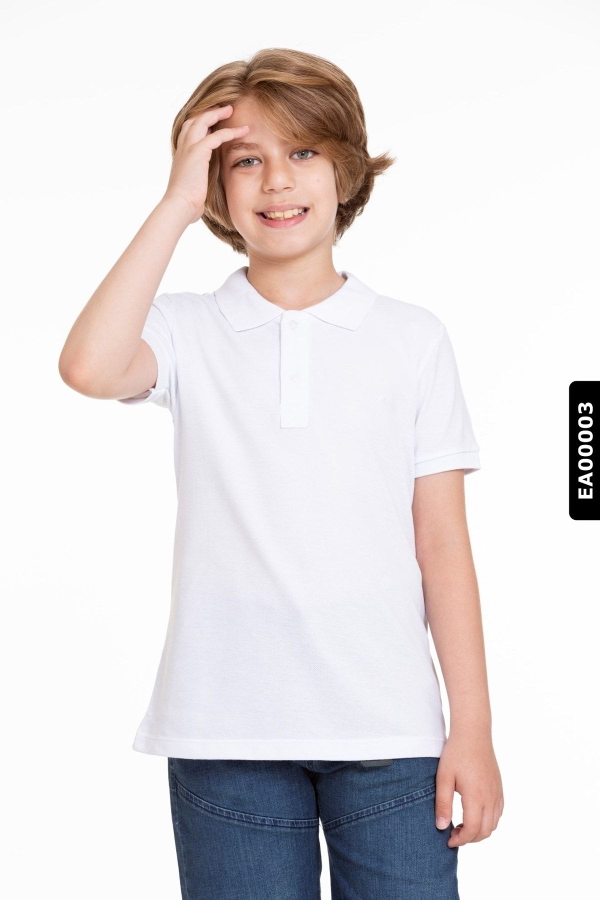 XO Kids %100 Pamuklu Erkek Çocuk Lacost Polo Yaka Okul Tişörtü 6-15 Yaş 39941