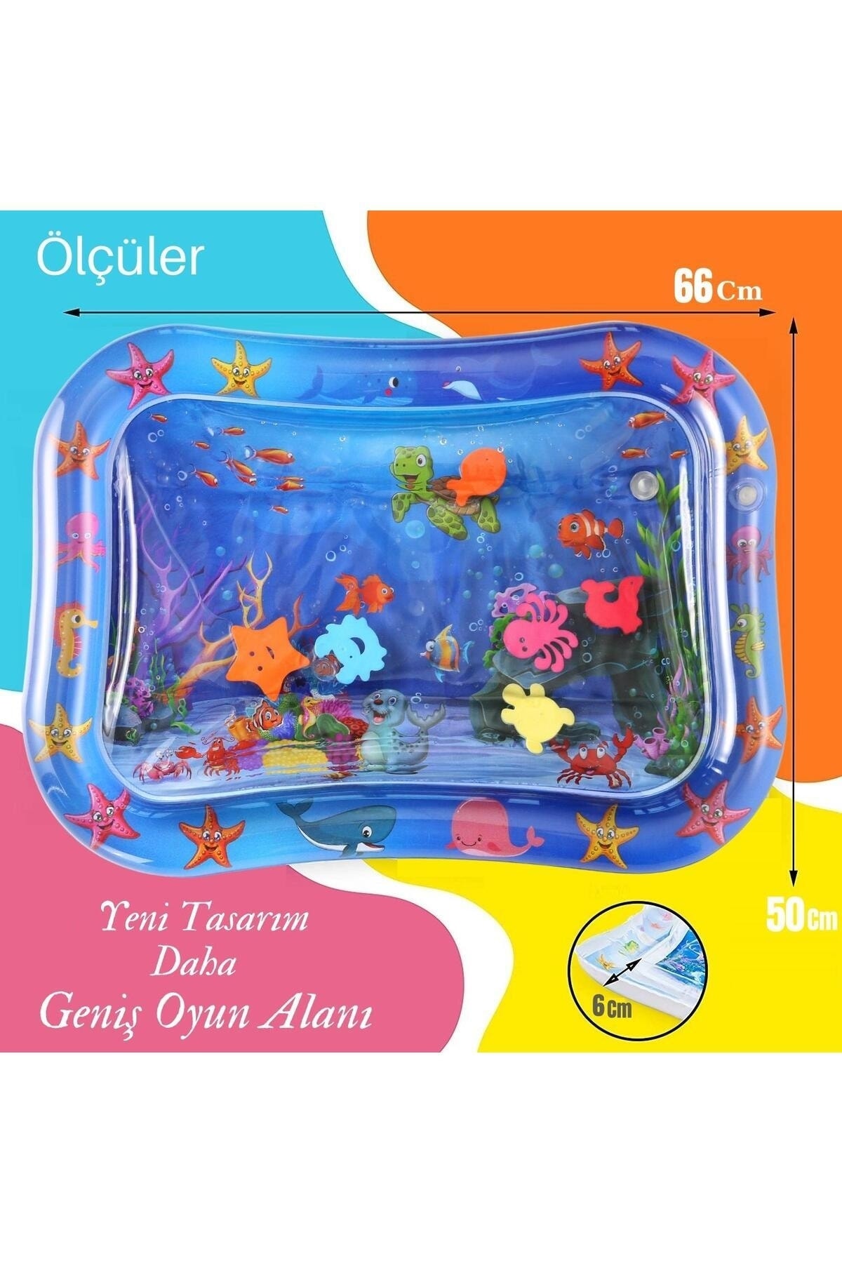 MooieBaby's Bebek Su Oyun Matı , Tummy Time Aktivite Matı , Oyuncak Güvenliği TEST RAPORLU fotoğrafı 6 (önizleme)