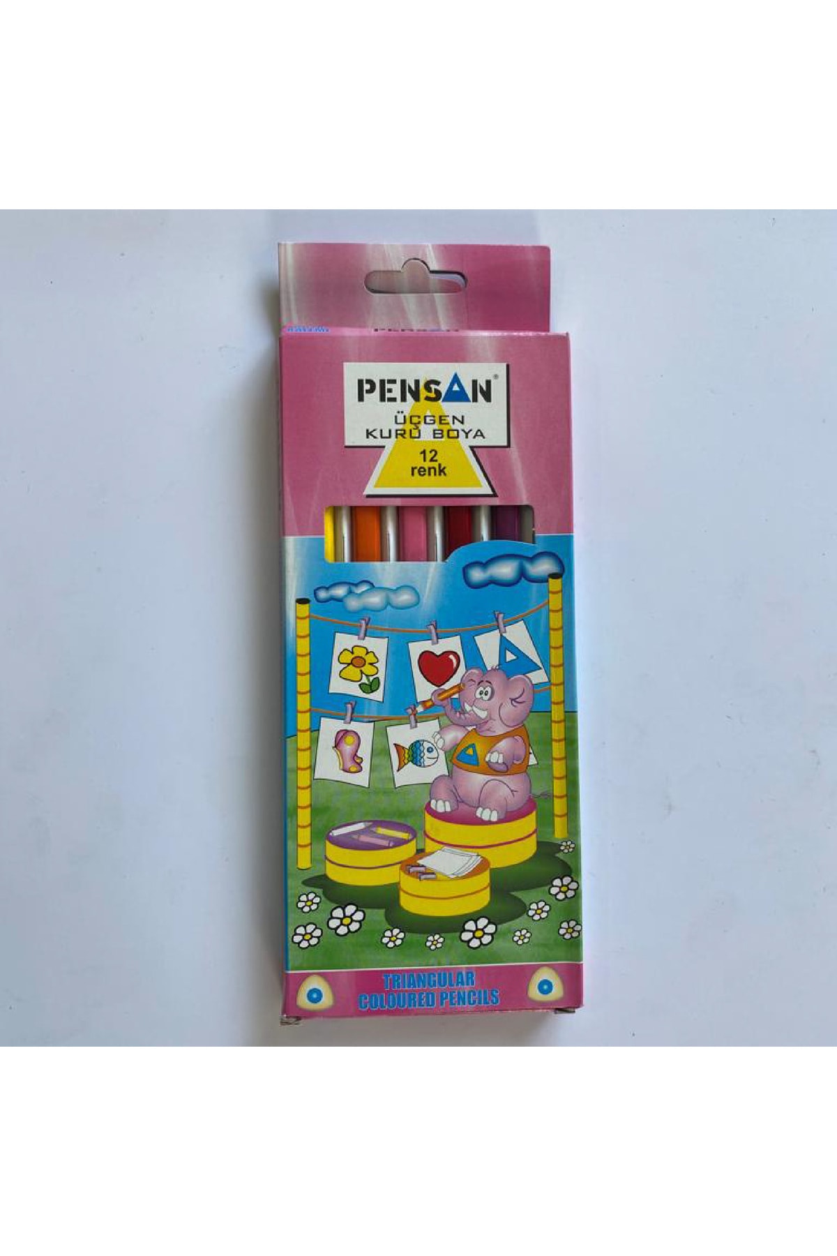 Pensan BÜYÜK BOY 12 RENK KALİTELİ KURU BOYA KALEMİ