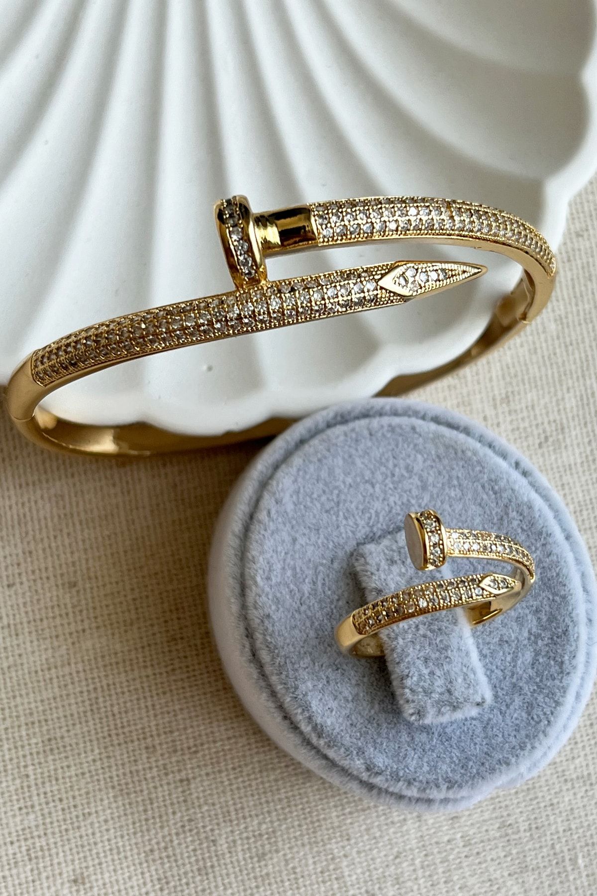 Diamond cheap nail ring