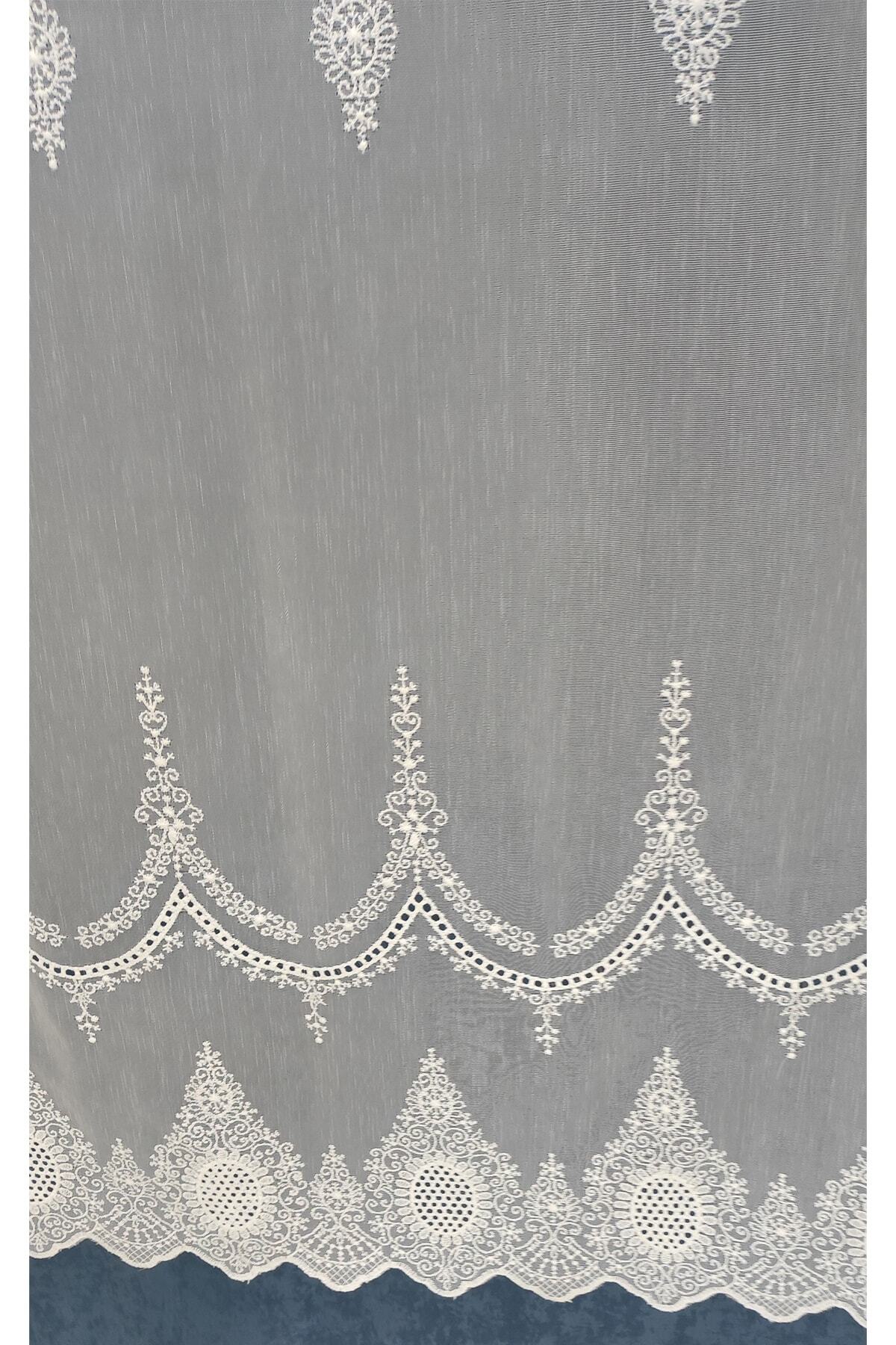 evihtiyaclarim by IOC-Tulle Curtain with Sprinkle Pattern New Season Linen Look Floor Does Not Require Ironing 1 x 2 Sparse Pleated Tulle Curtain 7
