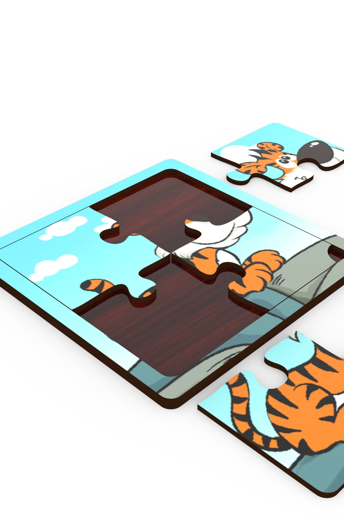 minİQ toys minIQ toys Ahsap 10'lu Mini Puzzle Seti -Afacan Kopek,Saskin Kedi,Gurultucu Aslan,Cuce Zurafa... fotoğrafı 7 (önizleme)