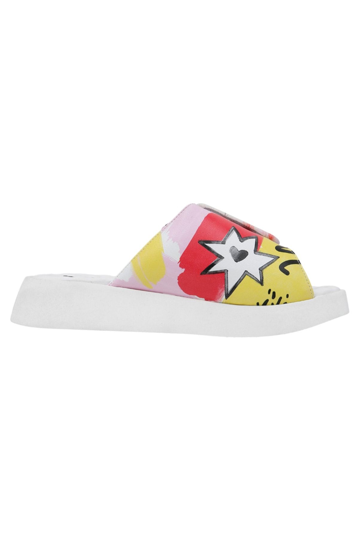 Dogo-Women's Vegan Leather Multicolored Slippers - The Creation of the Collage Design 4