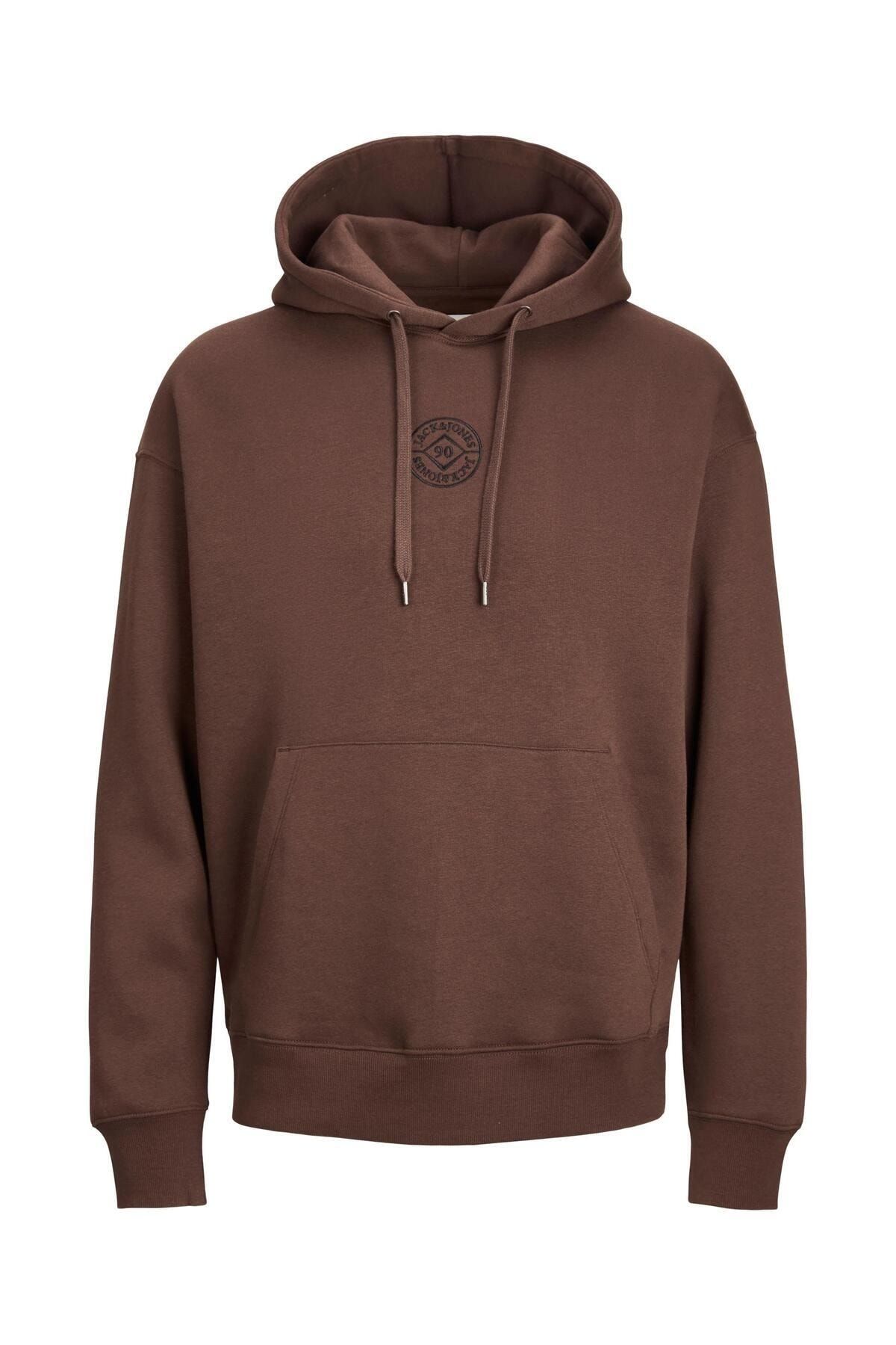 سویشرت مردانه قهوه ای Jjecosmo Hood Noos 12233979 Jack & Jones