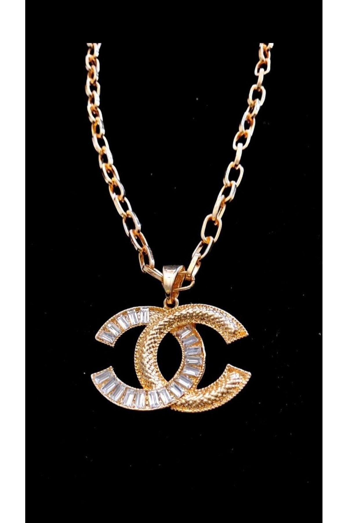 Elmas Dizayn CC MODEL THICK PENDANT ZIRCON STONE STAINLESS