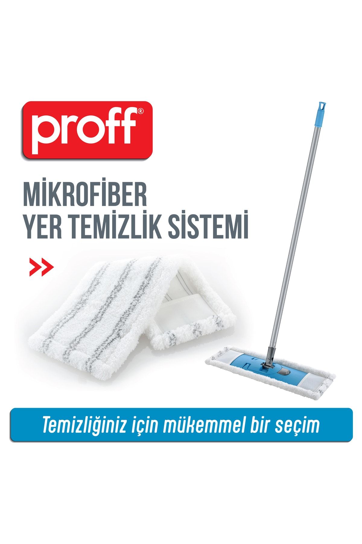 Proff Mikrofiber Yer Temizlik Sistemi Saplı