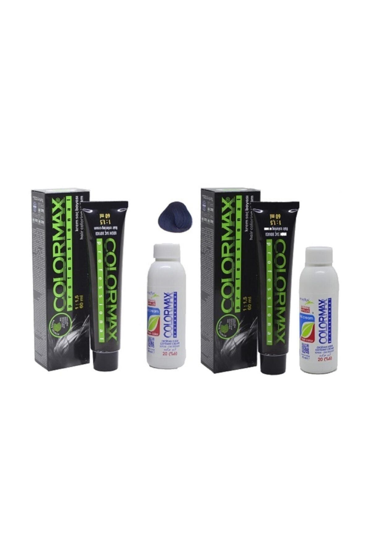 Colormax 1.10 Mavi Siyah + Orjınal Oksidan Krem 90ml 2'li
