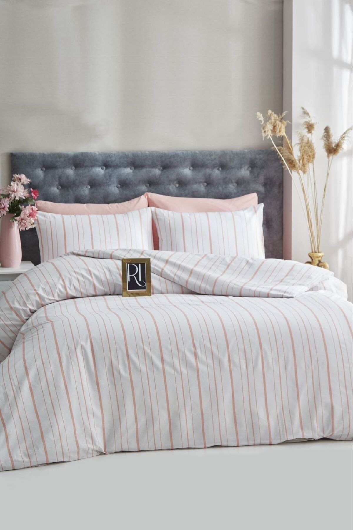 KetraHome Single Cotton Duvet Cover Set 1 Pillowcase Salmon