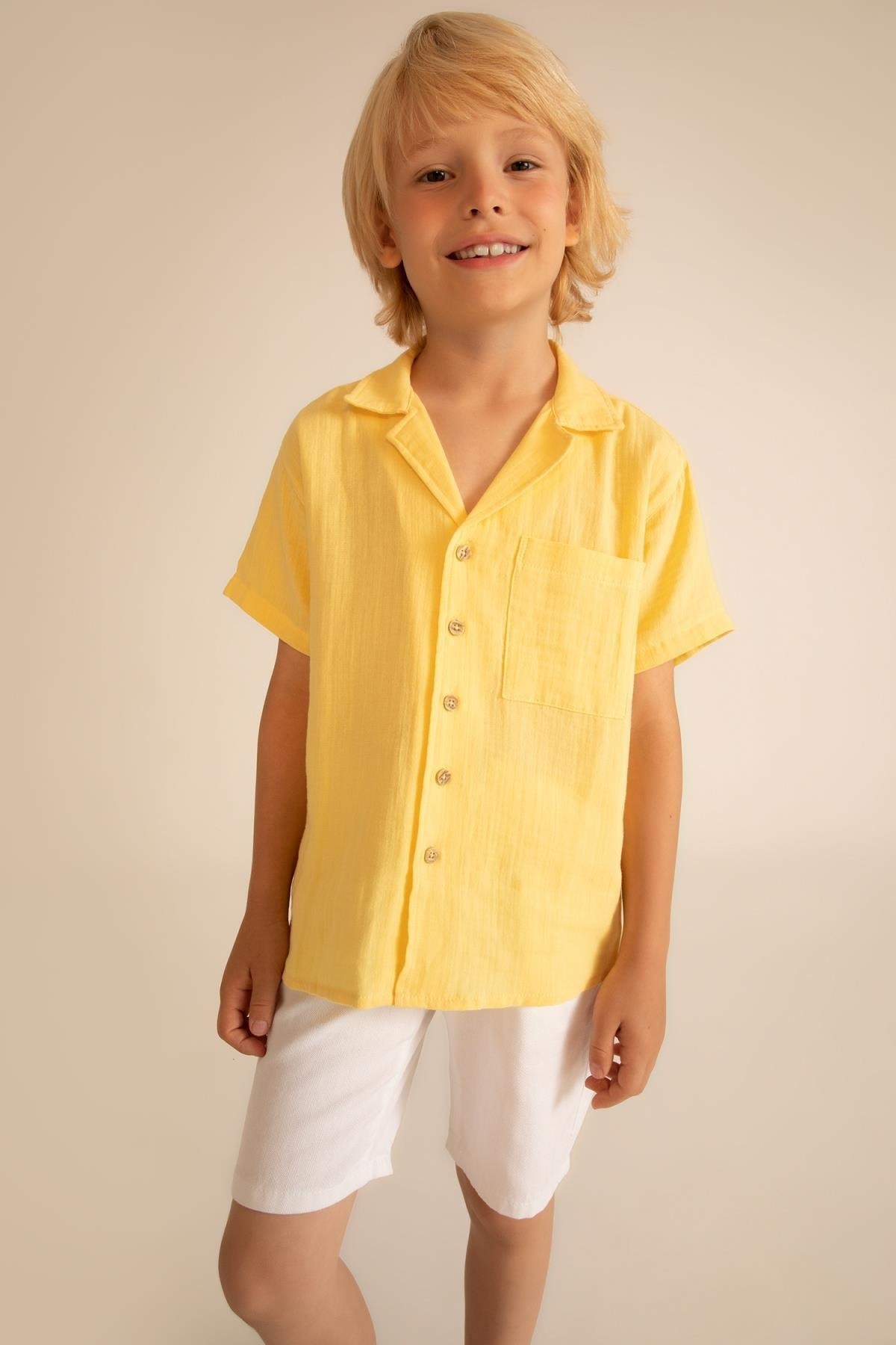 شورت و شلوارک پسرانه سفید دفکتوDefacto | X7512A622HS اورجینال - تصویر 2