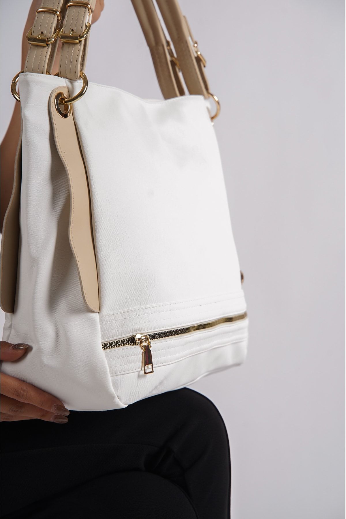 White soft leather best sale handbags