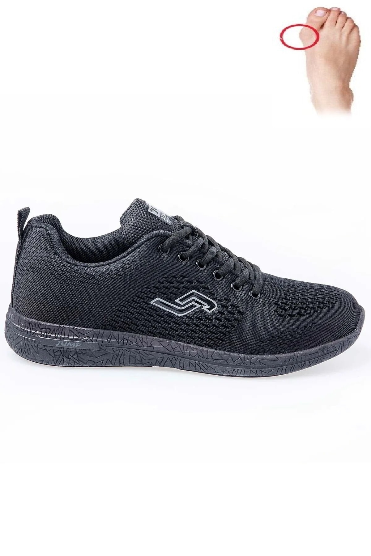 جامپ کفش‌های پیاده‌روی و دویدن کامفورت، مشکی، با کفی آناتومیک و مناسب برای هر دو جنس، کد ۱۶۹۲-۲۴۹۳۷-۲۴۹۳۸
