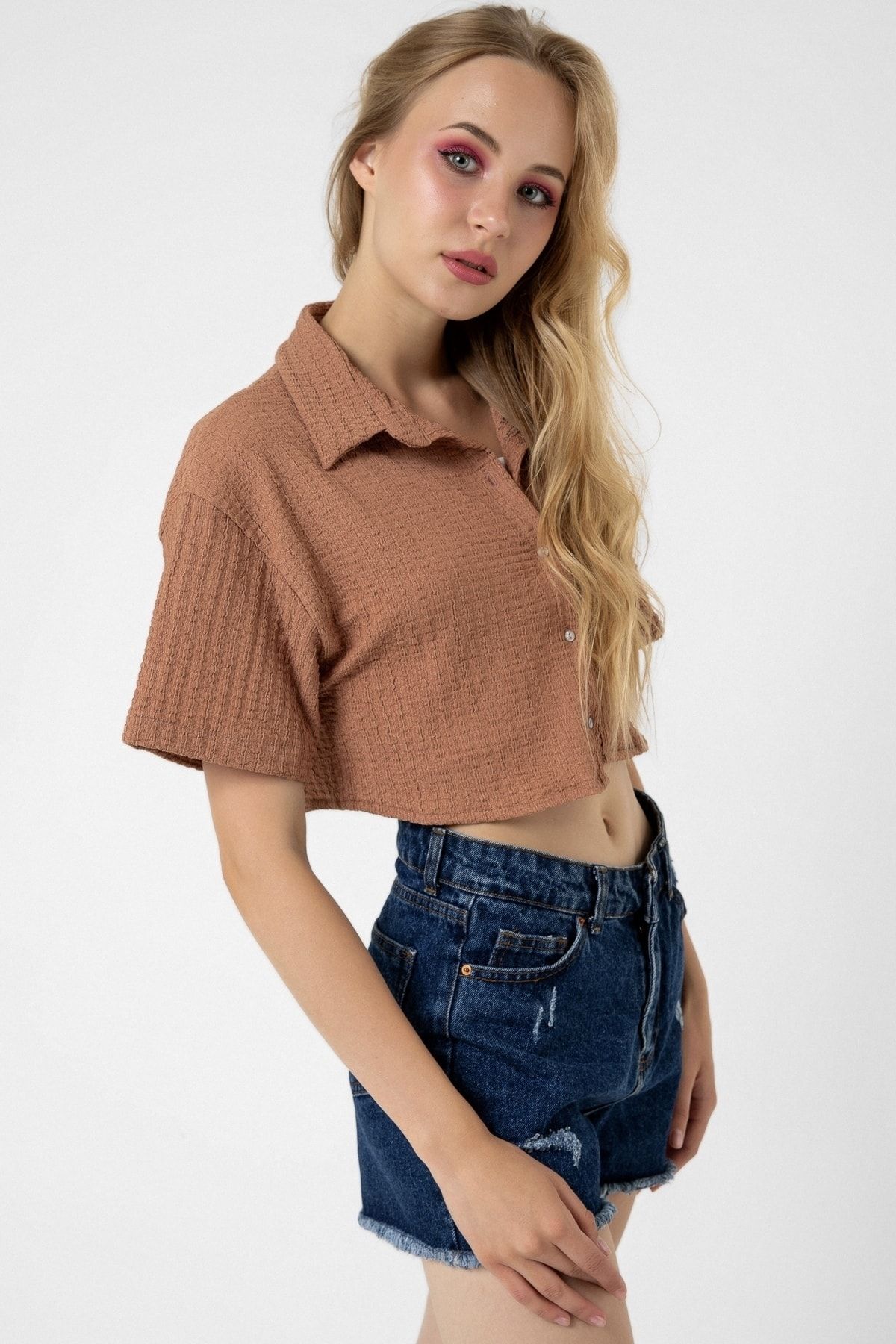 bb butik basic-Cămașă crop Bürümcük 2