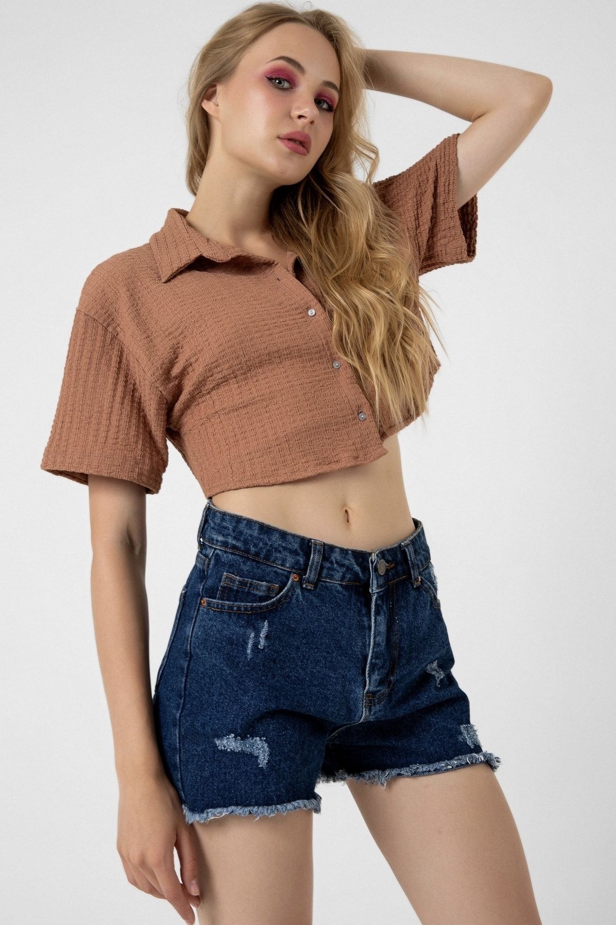 bb butik basic-Cămașă crop Bürümcük 4