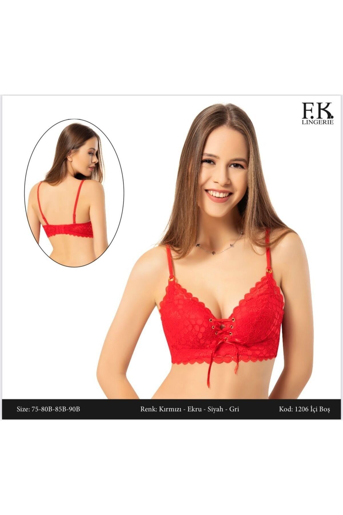 Plus Size Red Lace Bralette, You + All