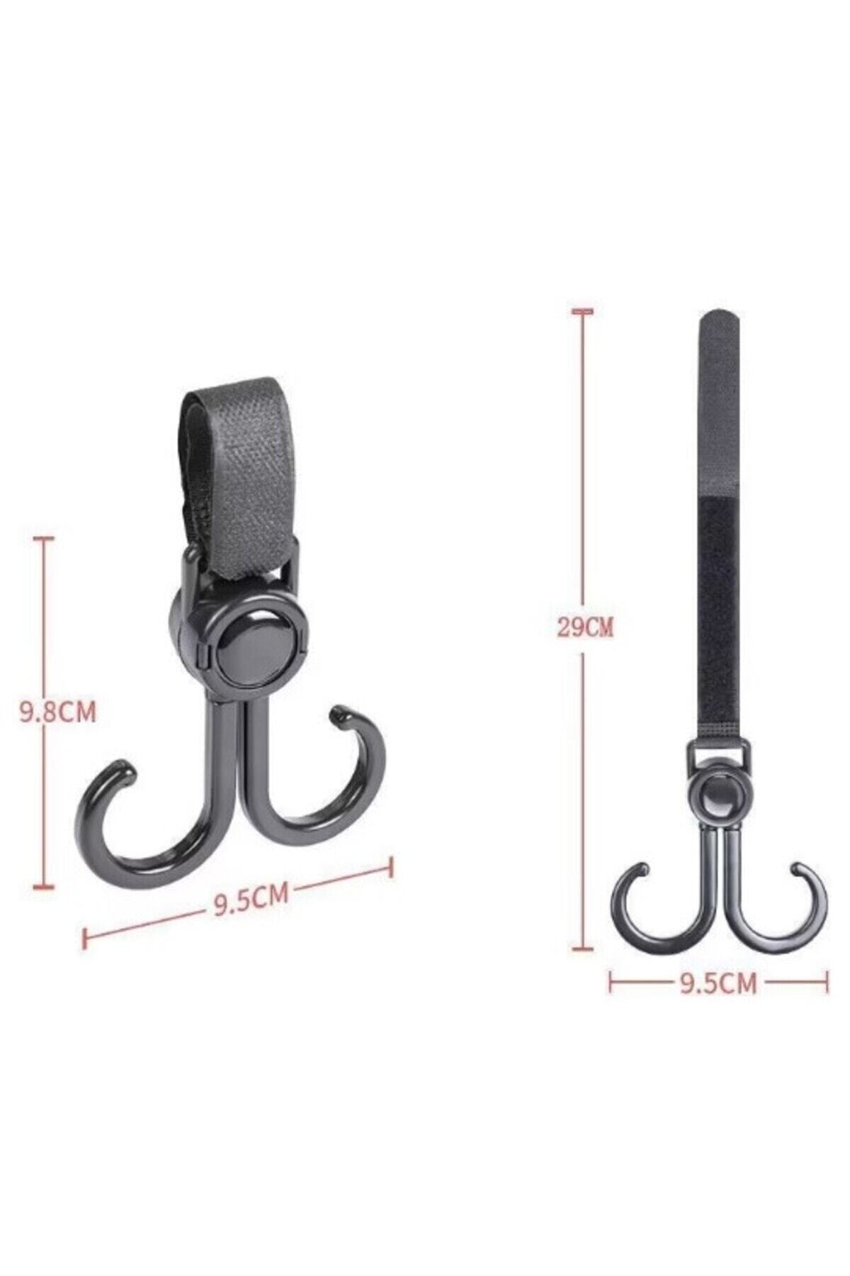 SARFEX Bisiklet ve Bebek Arabası 2 Kancalı Cırtlı Askı Poşet Çanta Askısı fotoğrafı 5 (önizleme)