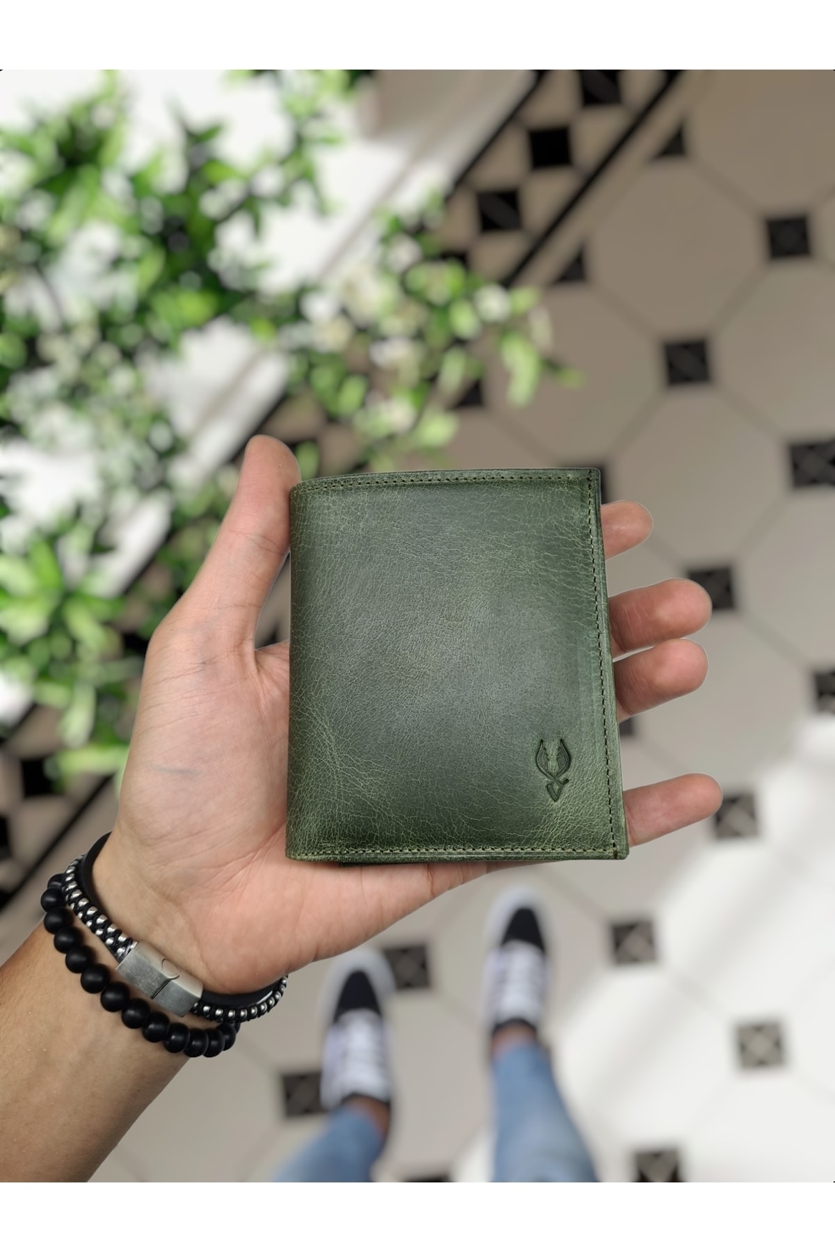 کیف پول مردانه سبز Visso leather | VİSSO 111 اورجینال - تصویر 2