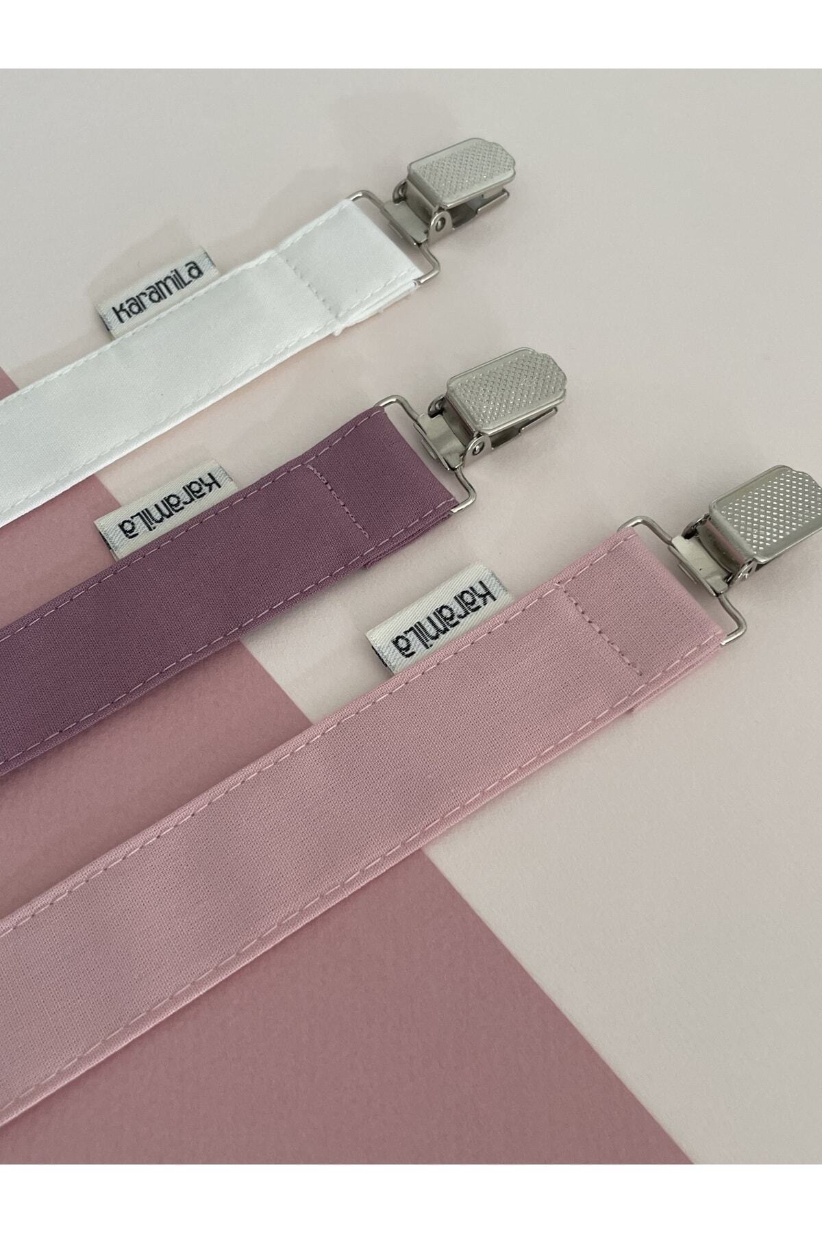 KARAMİLA 3’lü Set Emzik Askısı - Emzik Zinciri - Emzik Tutacağı Pembe-Mor-Beyaz Renk fotoğrafı 2 (önizleme)