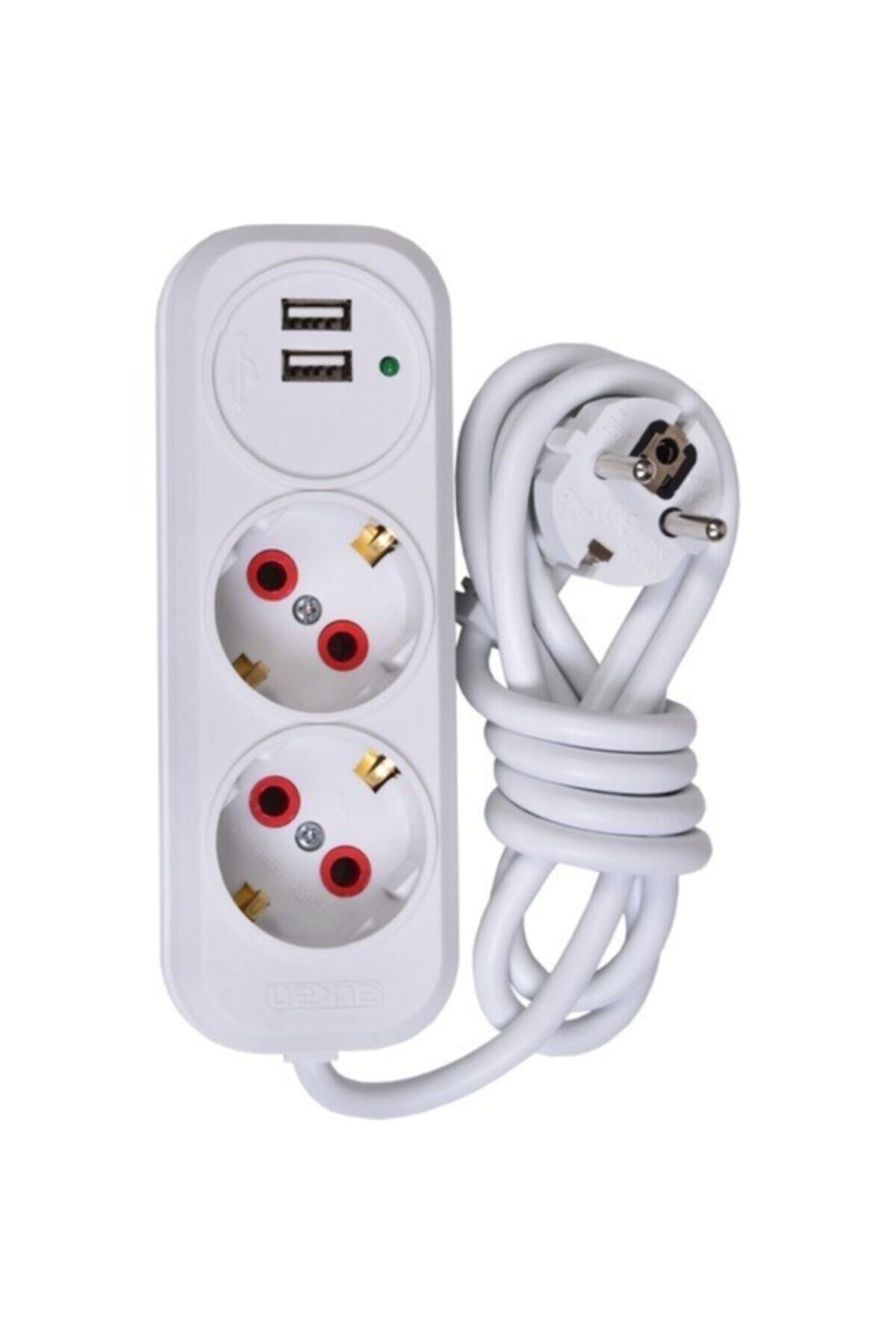 Smart Socket Dual Group Socket 2xusb 1.5mt Cable White