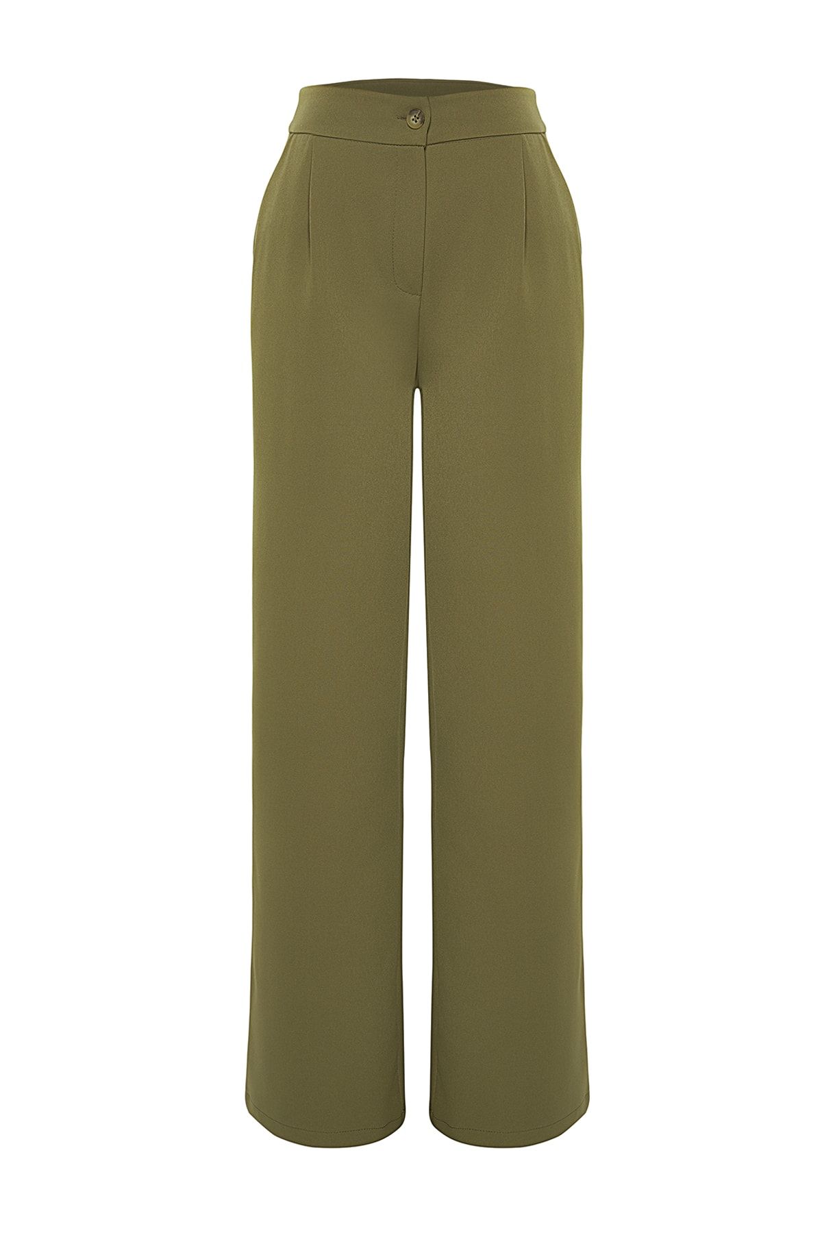 Trendyol Collection-Khaki-gewebte Hose mit weitem Bein – TWOAW22PL0139 6