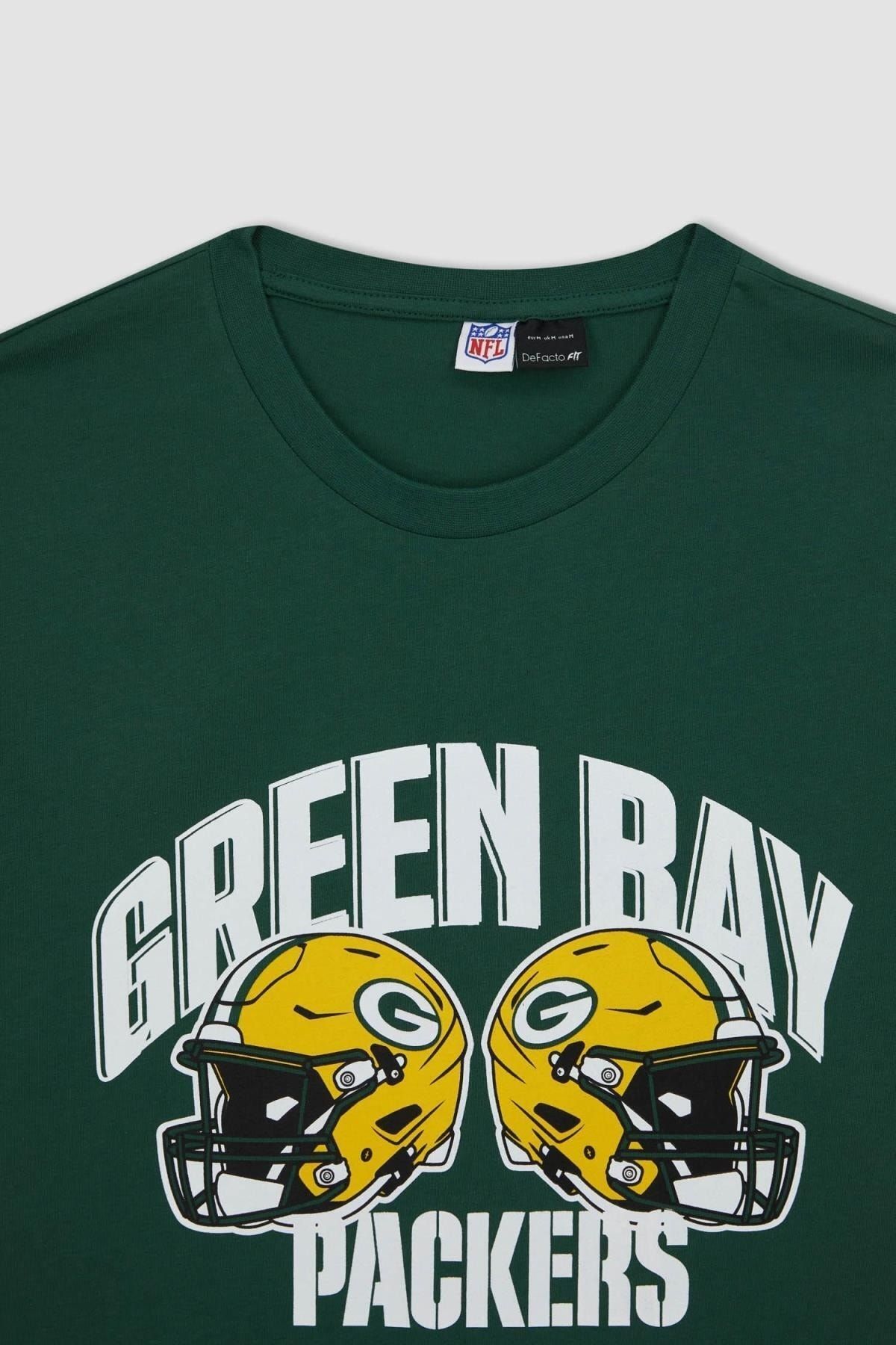 Defacto Fit Nfl Green Bay Packers Standard Fit Crew Neck T Shirt