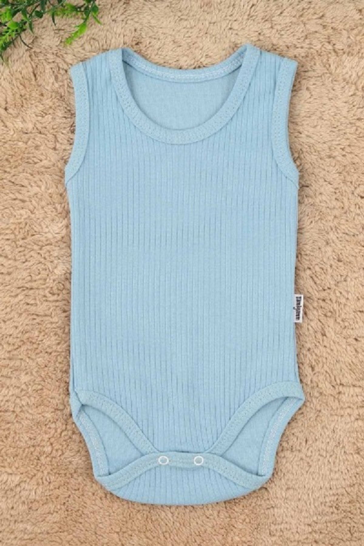 نئو کاتن زیرپوش نوزادی نخی، بدون آستین، دکمه‌دار در پایین، طرح‌دار، رپورتاژ