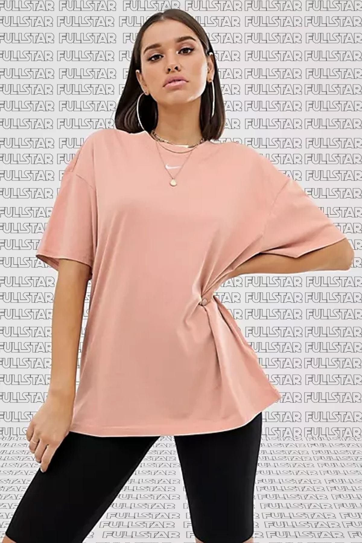 Nike Sportswear Oversized Tee T Shirt Unisex Pink T Shirt with Embroidery Swoos
