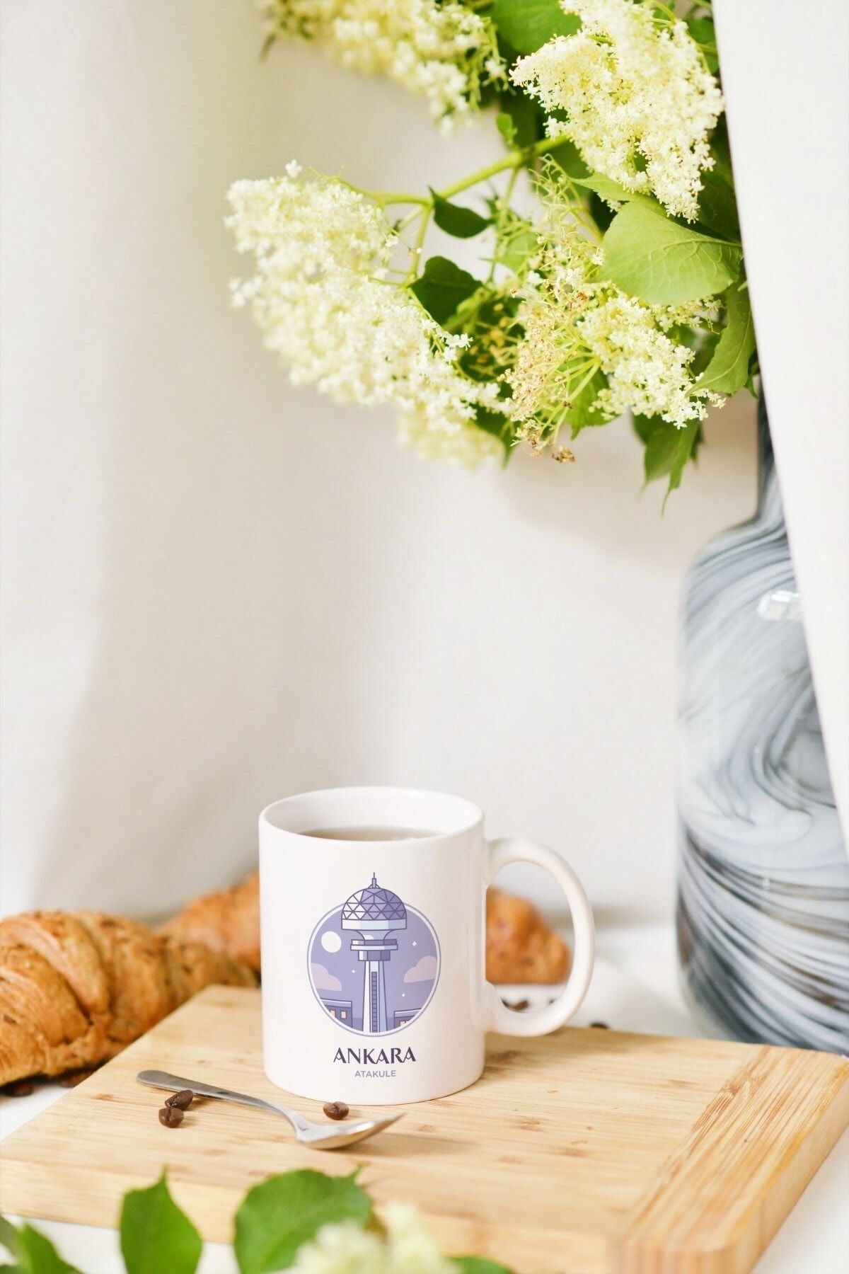 SaltanArt-Atakule Ankara Themed Special Design Porcelain Mug 4