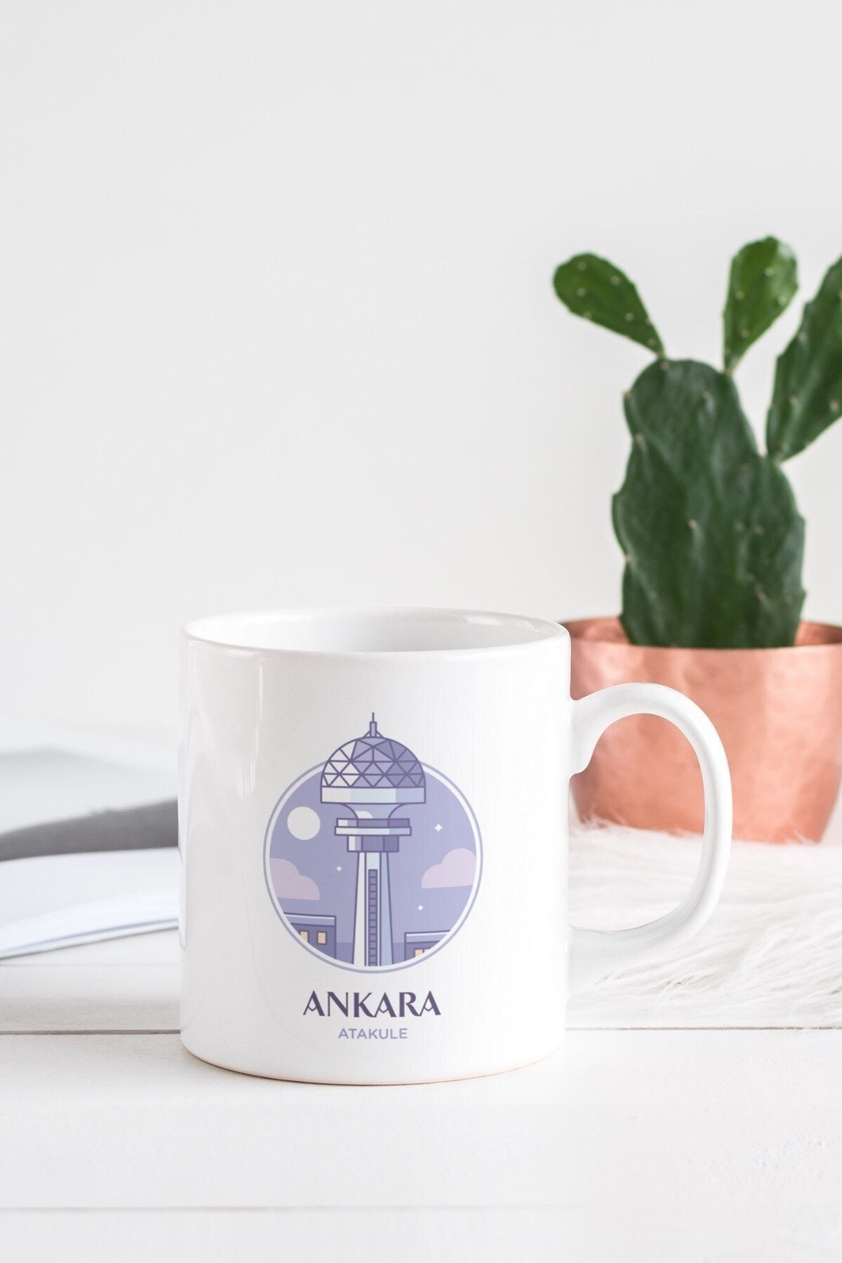 SaltanArt-Atakule Ankara Themed Special Design Porcelain Mug 8