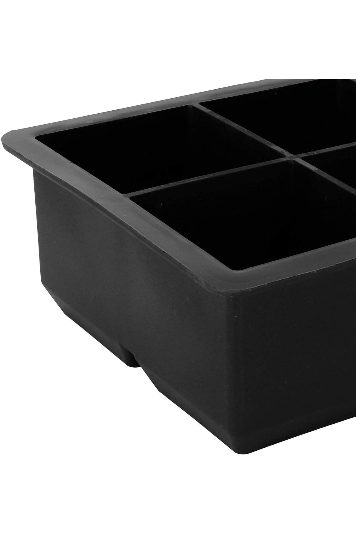 EARABUL-Arispa Black Silicone 6-Piece Square Ice Mold - 6 Compartment Ice Box 5cm Giant Ice Cubes - Presentation Ice Cube 5