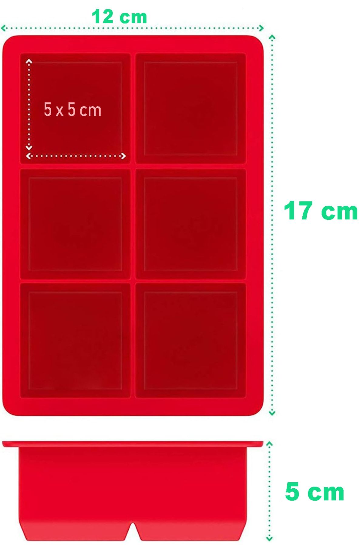 EARABUL-Arispa Black Silicone 6-Piece Square Ice Mold - 6 Compartment Ice Box 5cm Giant Ice Cubes - Presentation Ice Cube 6