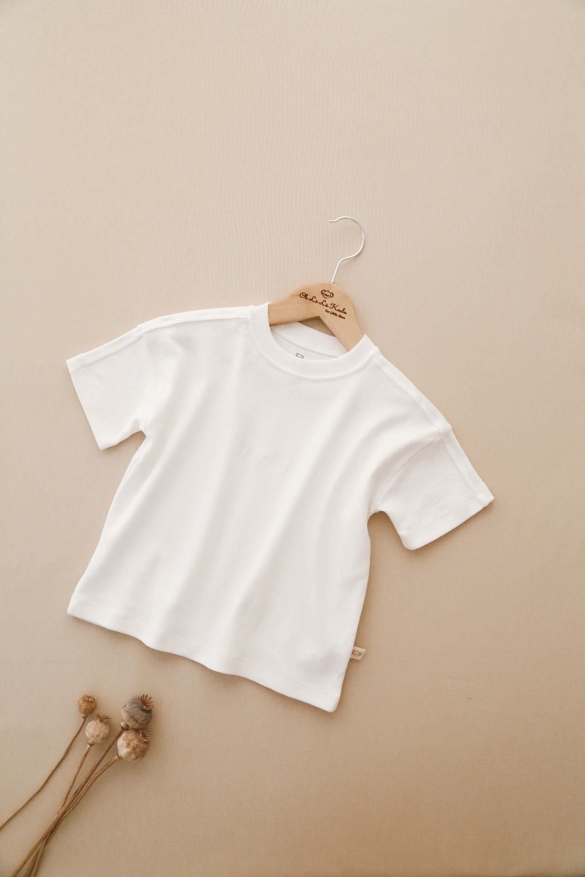 Bisiklet Yaka Nakışlı Oversize T-shirt Bebek - Çocuk
