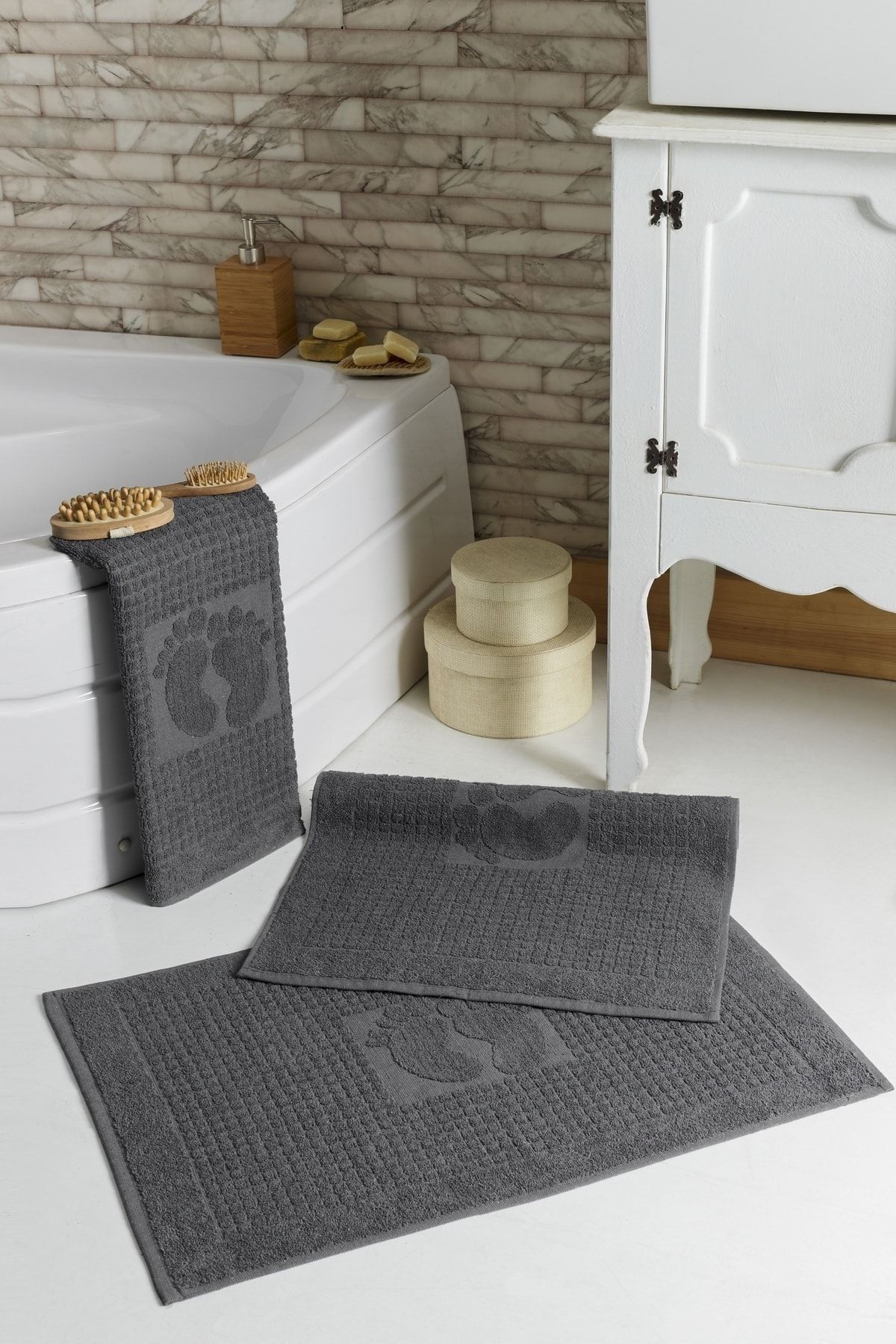Grey bath mat set new arrivals