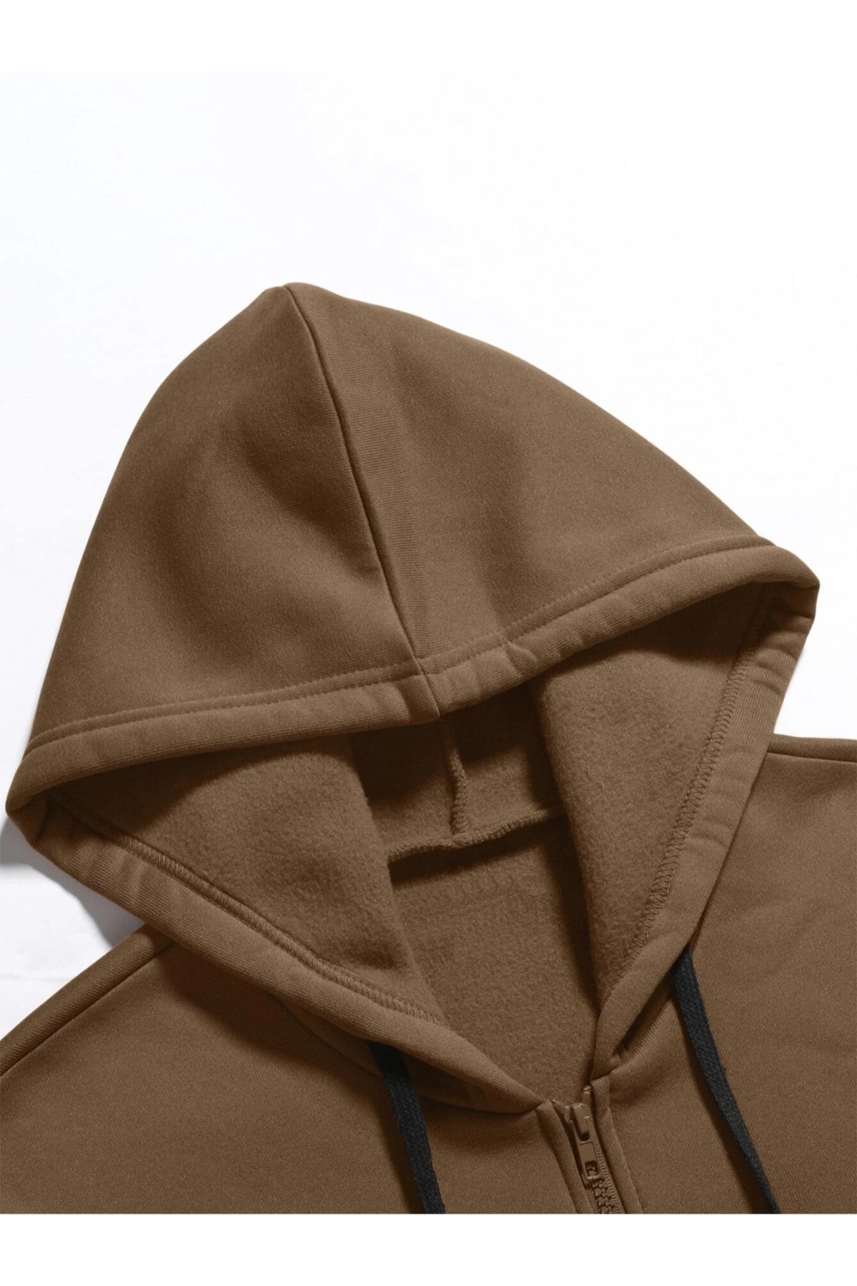 Keywest Büyük Beden Parçalı 3 Renk Deer-Geyik Detay Baskılı 3 İplik Kapş. Cepli Sweatshirt/Hoodie görsel 3