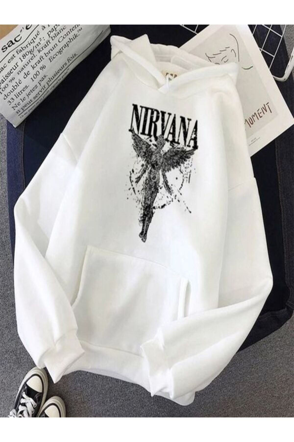 Nirvana white 2025 hoodie