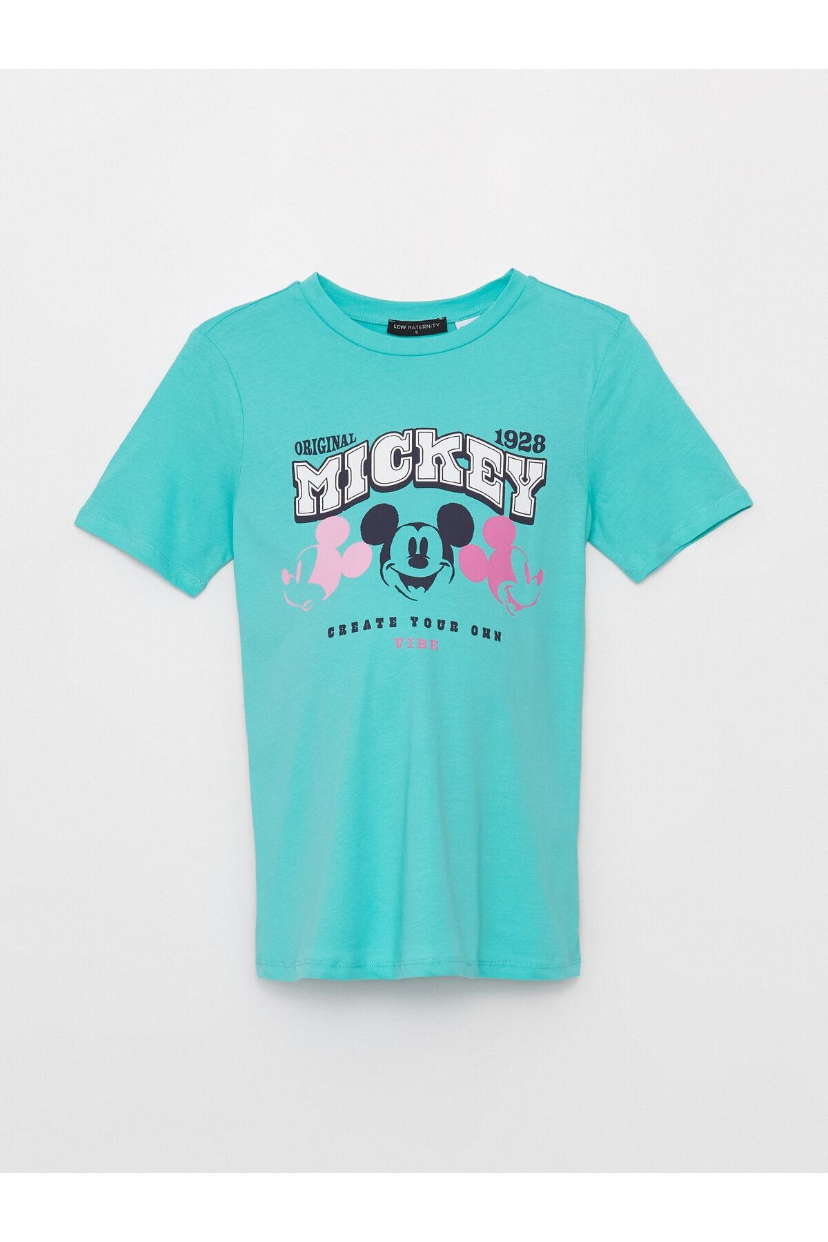 LC Waikiki-Mickey-Mouse-bedrucktes Umstands-T-Shirt mit Rundhalsausschnitt – kurze Ärmel 6